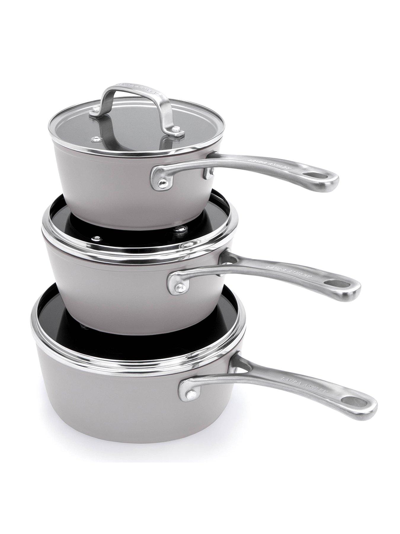  image of laura-ashley-3-piece-saucepan-set-dark-dove-grey