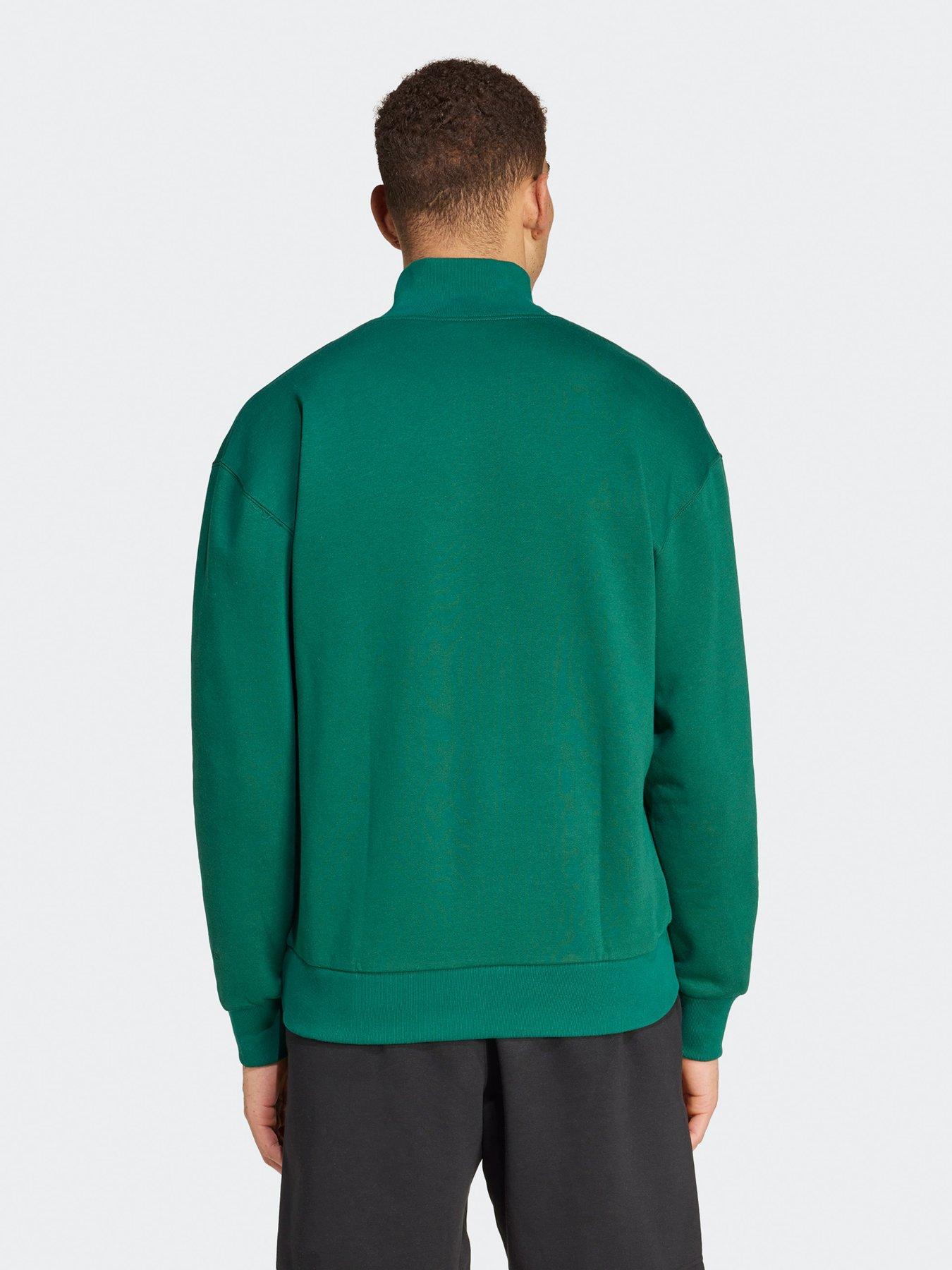  image of adidas-sportswear-mens-all-szn-fleece-quarter-zip-sweatshirt-green