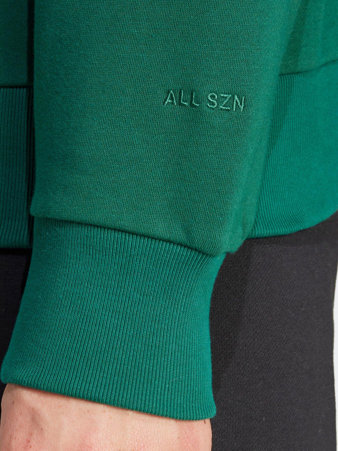  image of adidas-sportswear-mens-all-szn-fleece-quarter-zip-sweatshirt-green