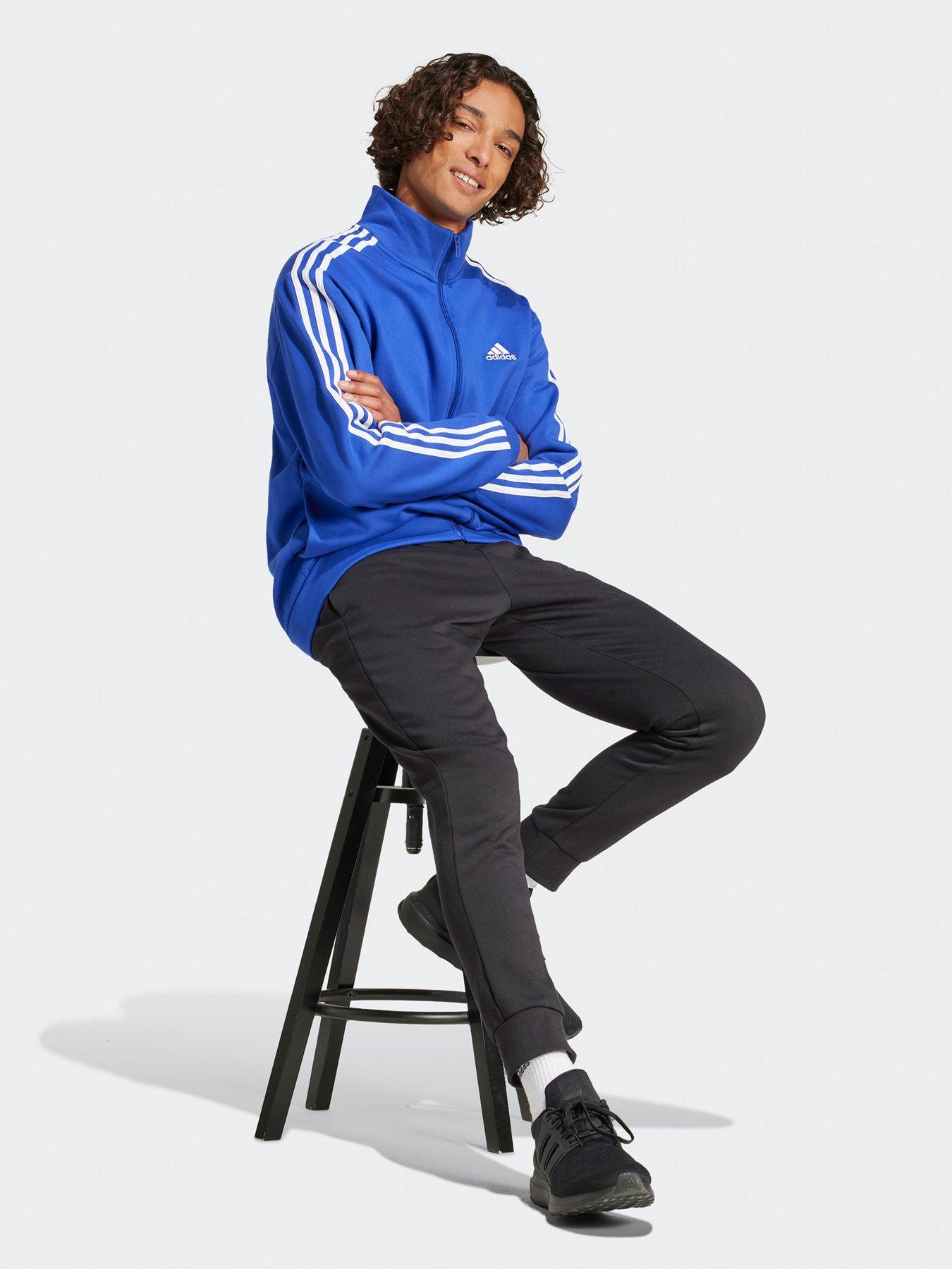 Image 3 of 5 of adidas Sportswear Men's Basic 3-stripes Fleece Track Suit - Blue