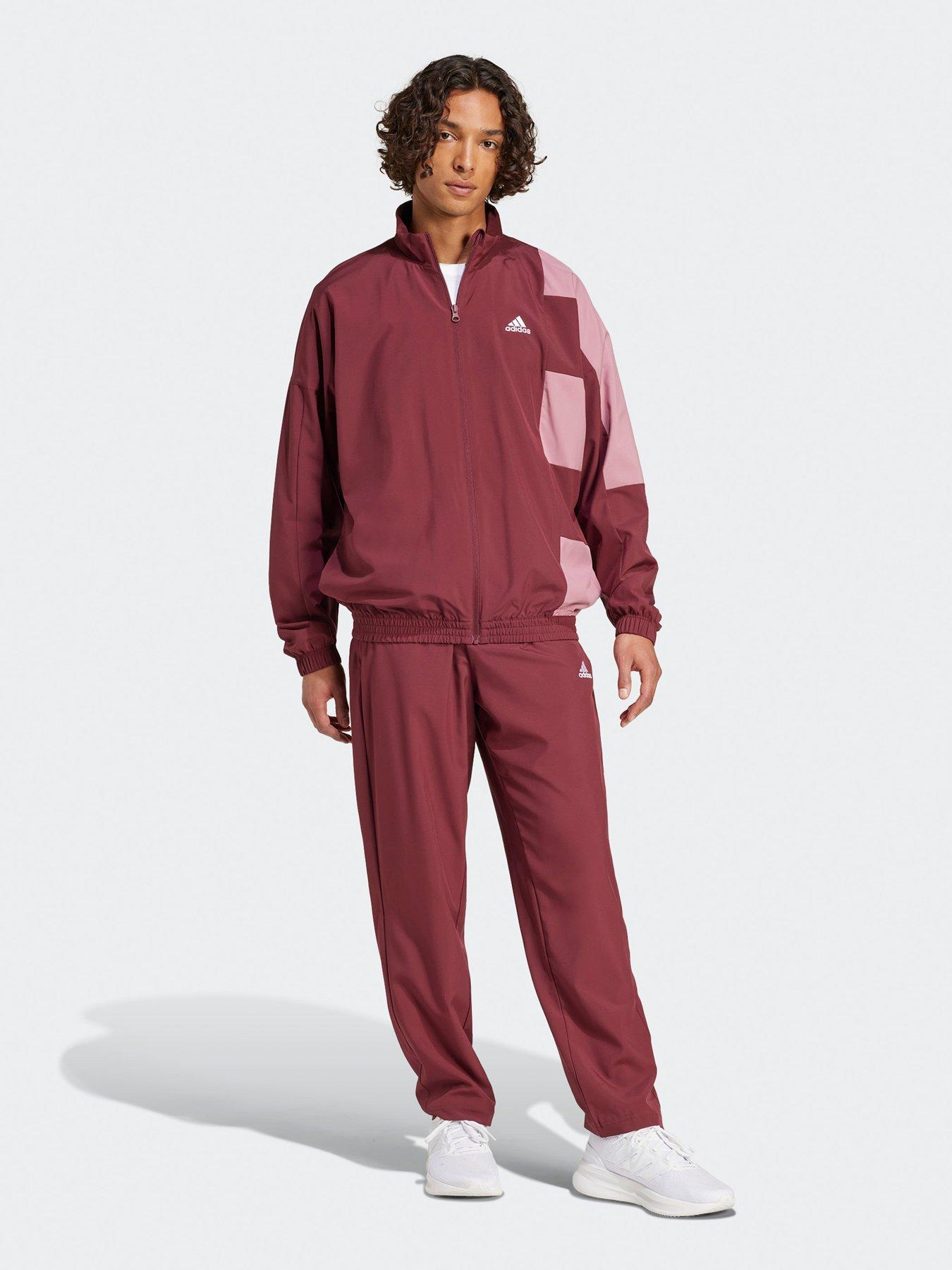 Image 3 of 5 of adidas Sportswear Men's Sportswear Colorblock Track Suit - Burgundy