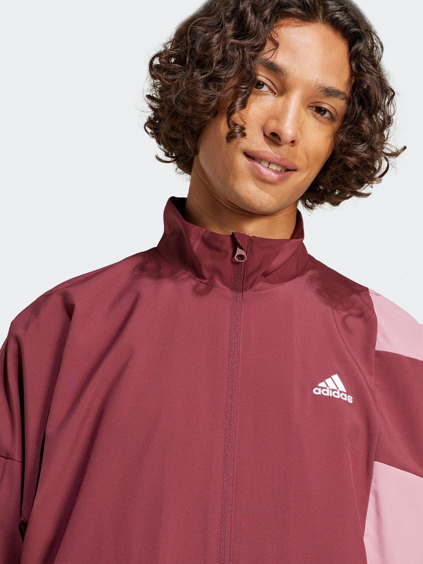 Image 4 of 5 of adidas Sportswear Men's Sportswear Colorblock Track Suit - Burgundy