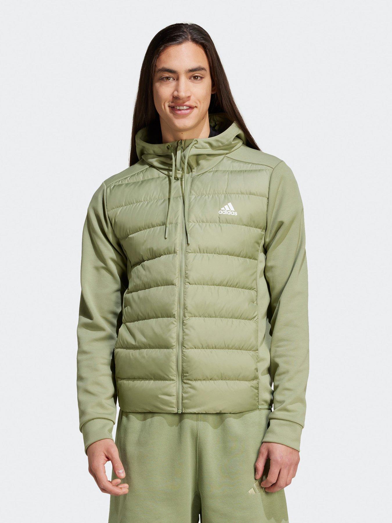 undefined Men's Essentials Hybrid Down Hooded Jacket - Green