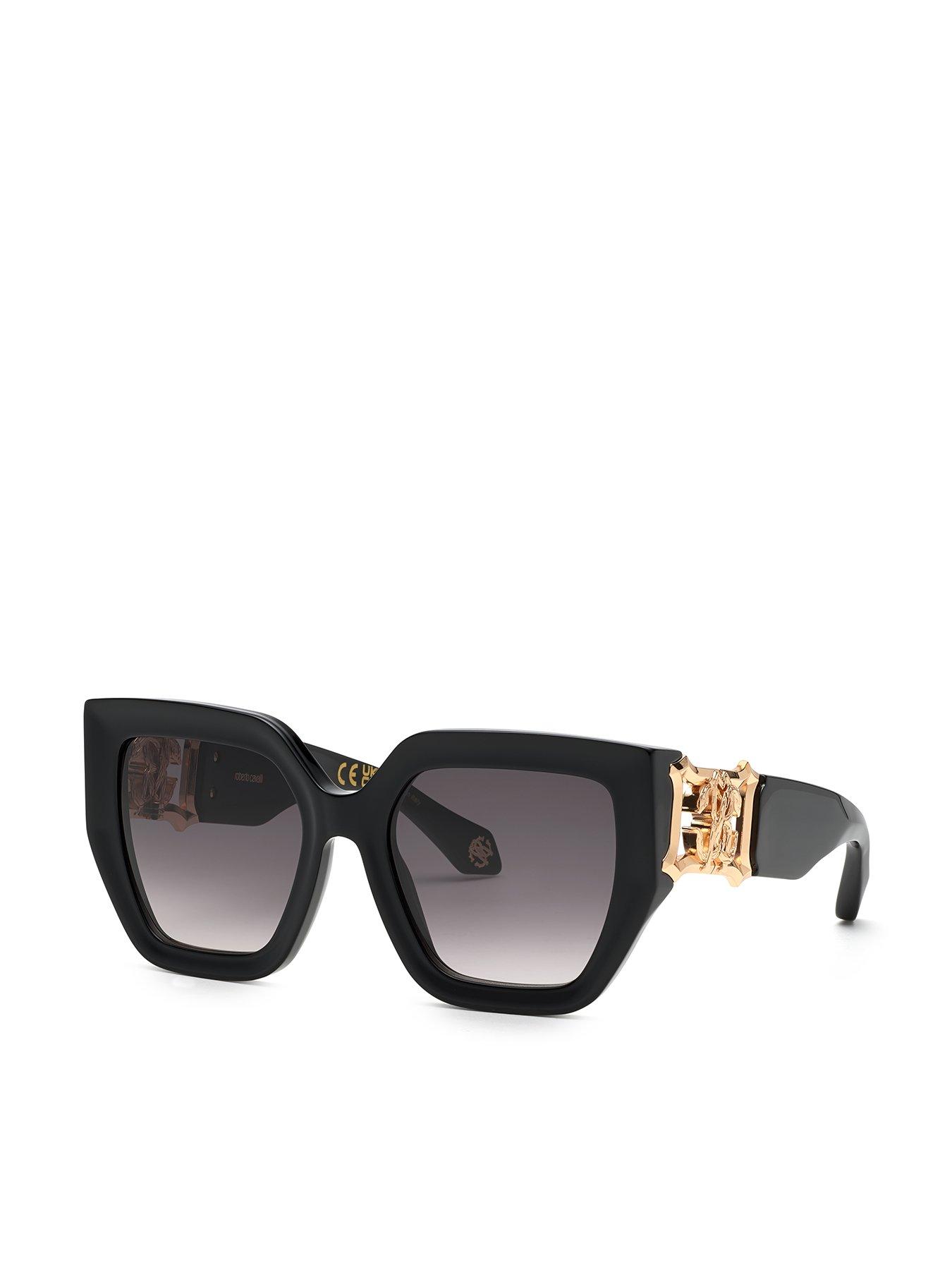 Roberto Cavalli Mirror Snake Collection Sunglasses - Black