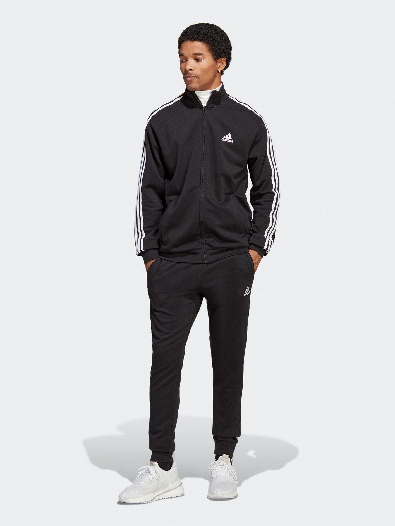  image of adidas-sportswear-mens-basic-3-stripes-french-terry-track-suit-black
