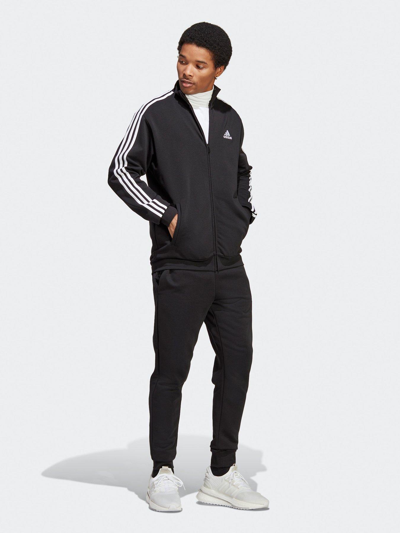  image of adidas-sportswear-mens-basic-3-stripes-french-terry-track-suit-black