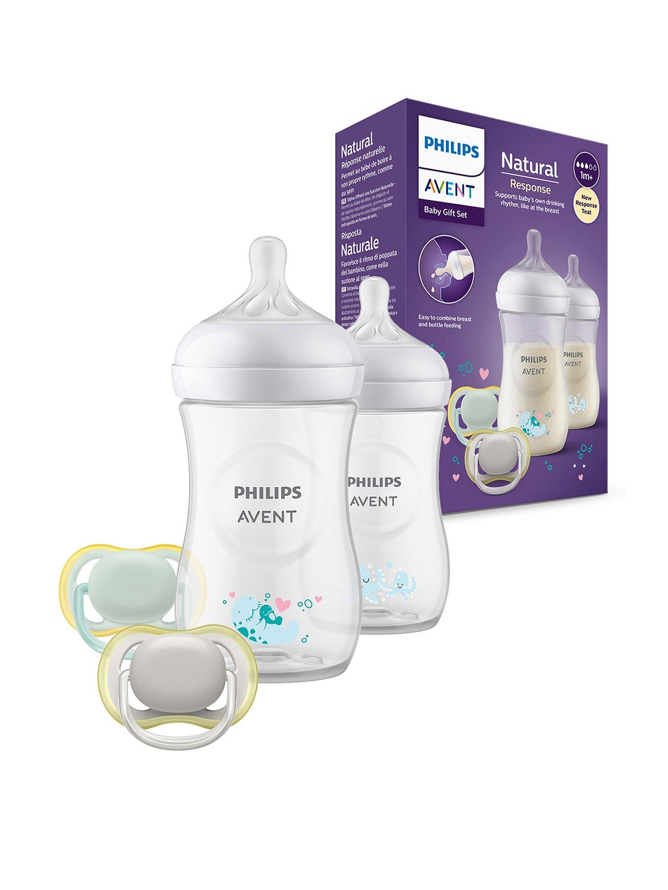 Image 1 of 6 of Avent Philips Avent Natural Response Baby Gift Set - 2x 9oz Sea Deco Baby Bottles, 2x Ultra Air Soothers, SCD837/11