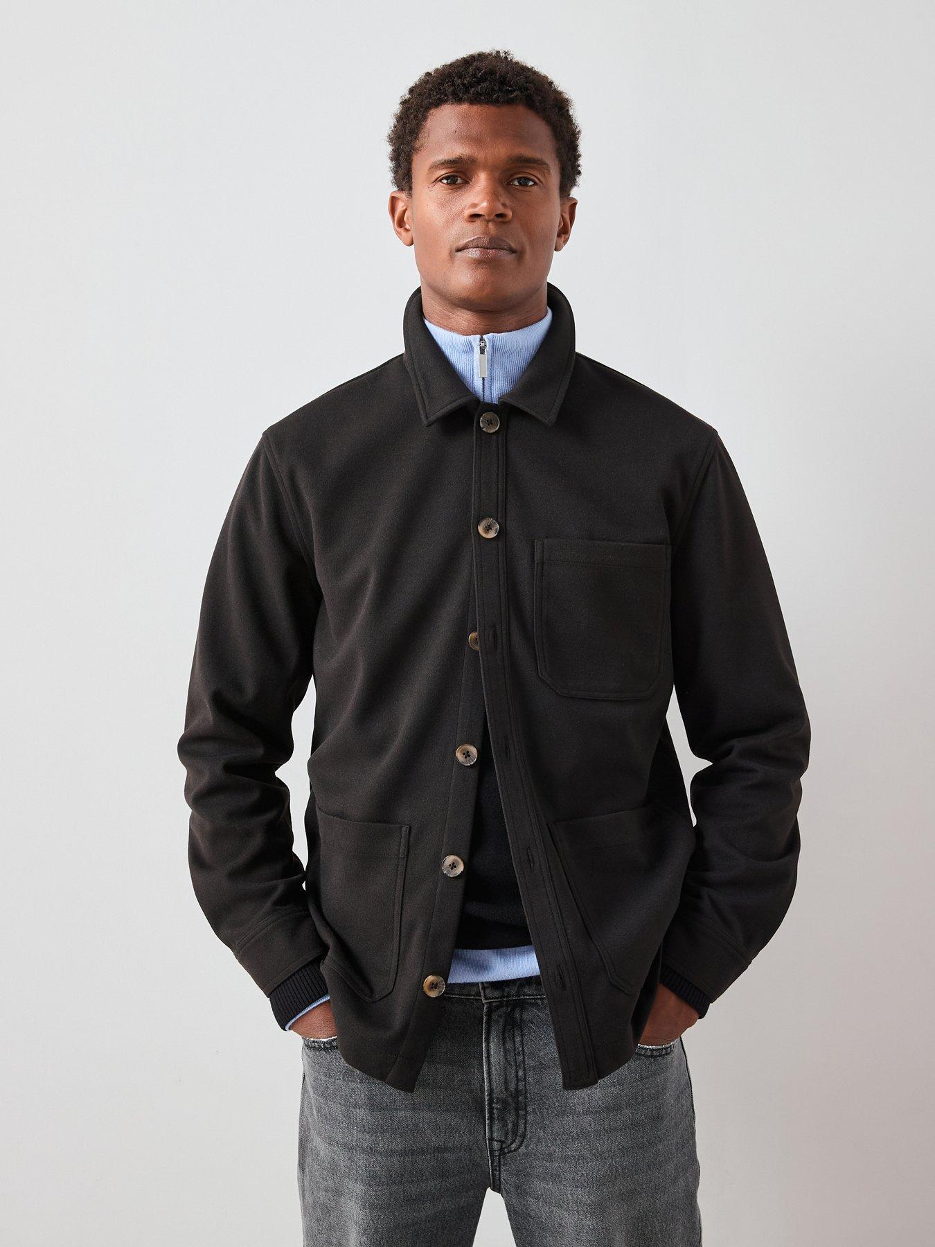 Image 1 of 7 of Very Man Jersey Chore Jacket - Black