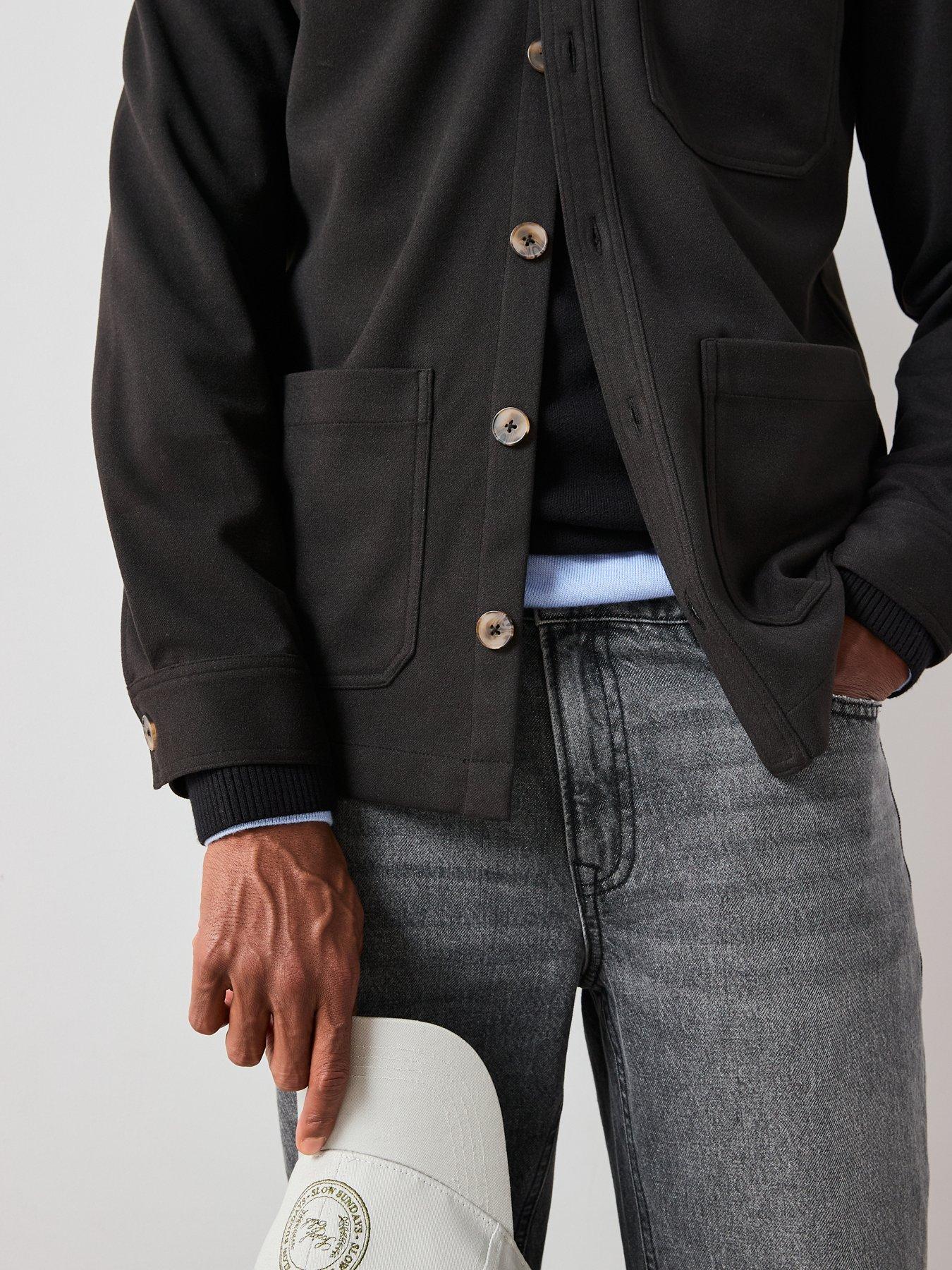 Image 5 of 7 of Very Man Jersey Chore Jacket - Black