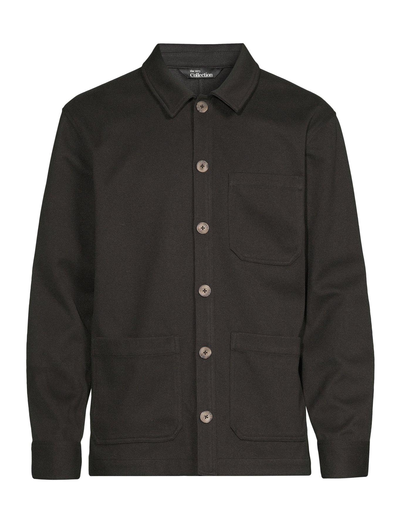 Image 7 of 7 of Very Man Jersey Chore Jacket - Black