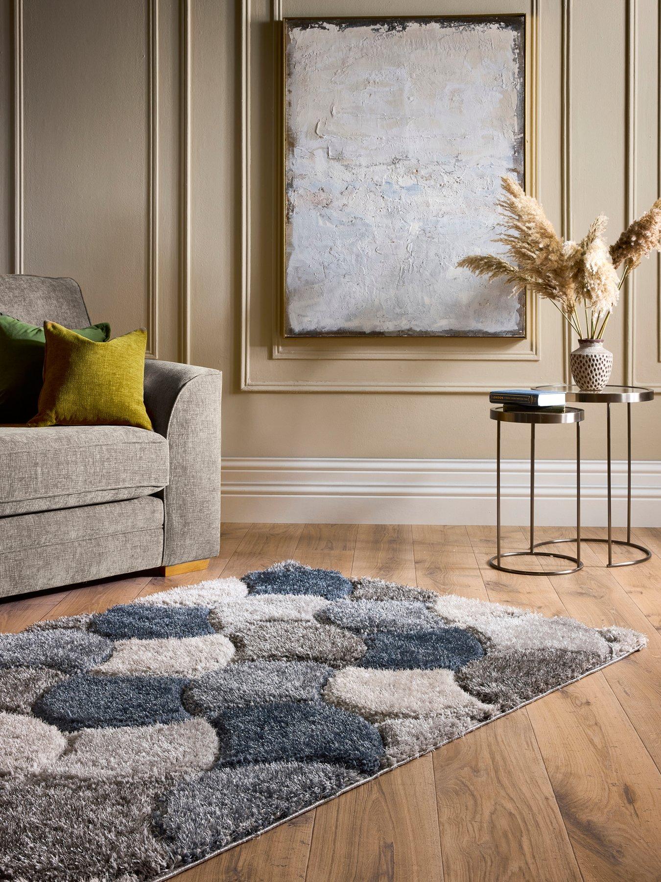The Very Collection Premium 3d Scallop Shaggy Rug - Navy