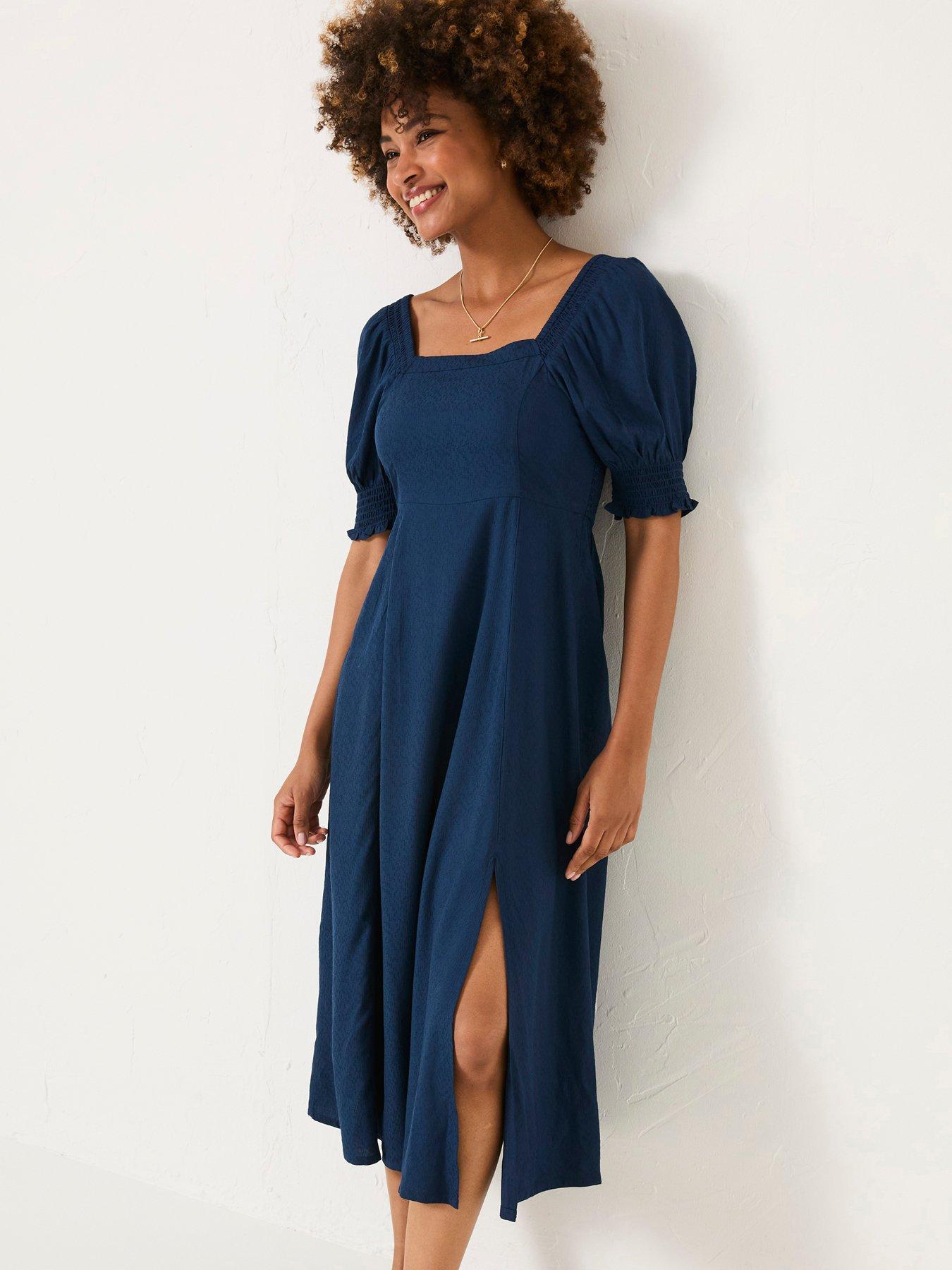  image of fatface-bloom-midi-dress-blue
