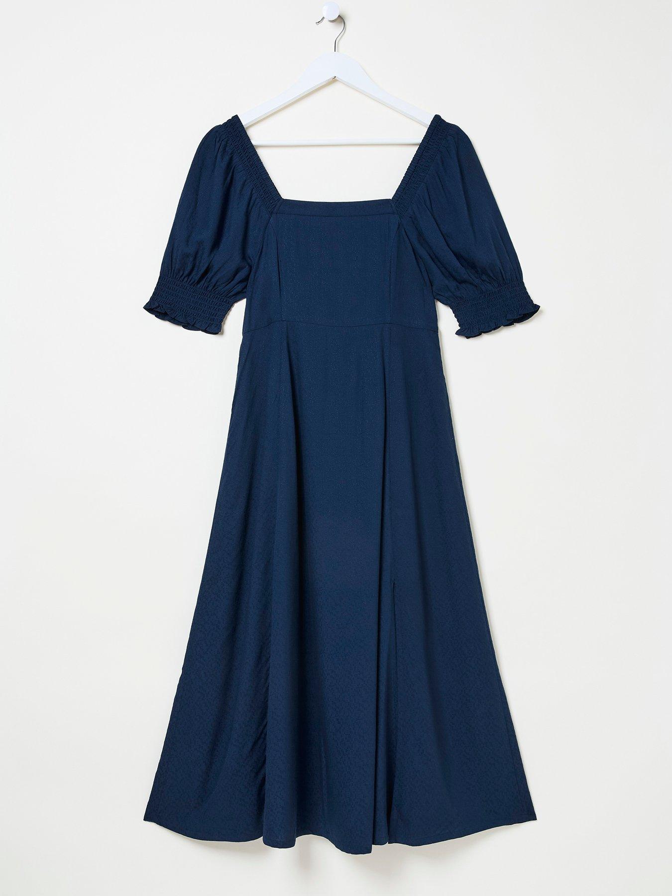  image of fatface-bloom-midi-dress-blue