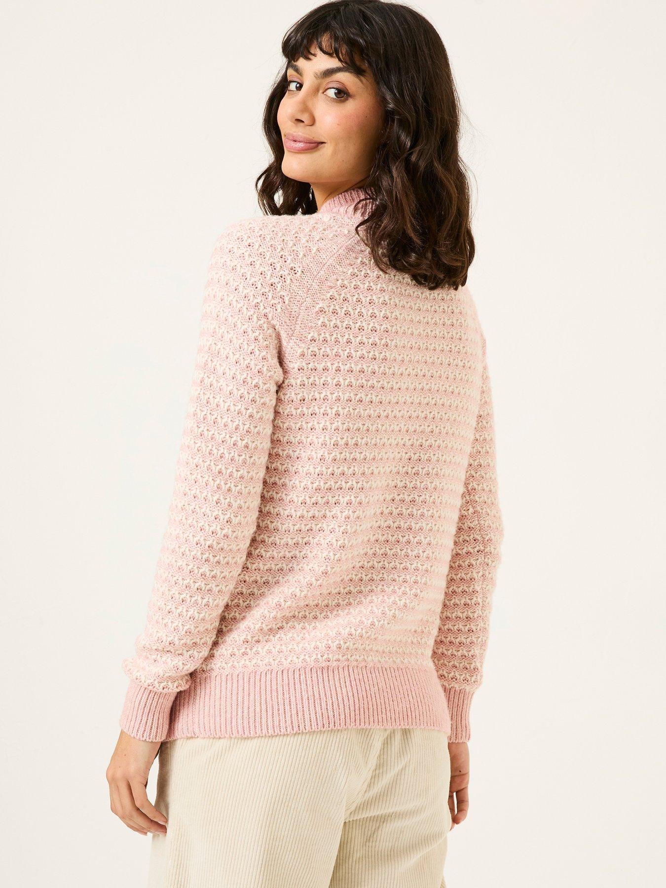  image of fatface-candy-stripe-jumper-pink