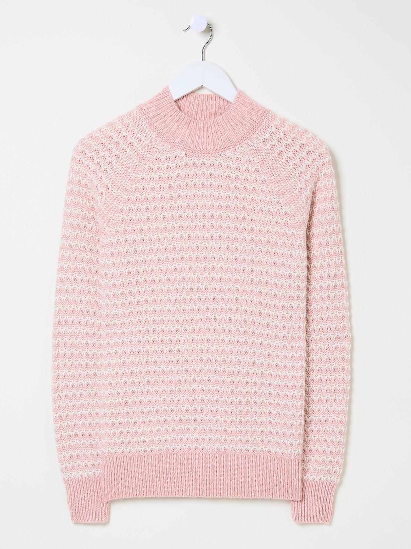  image of fatface-candy-stripe-jumper-pink