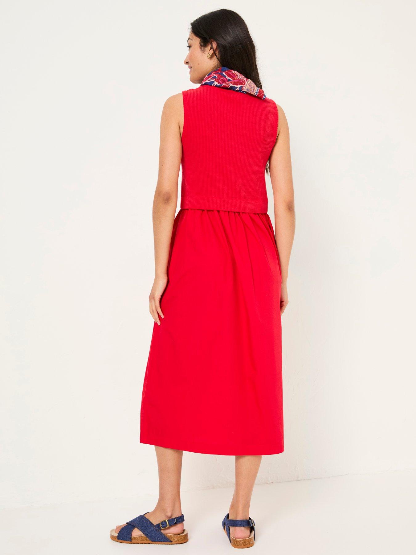 stillFront image of fatface-sal-midi-dress-red