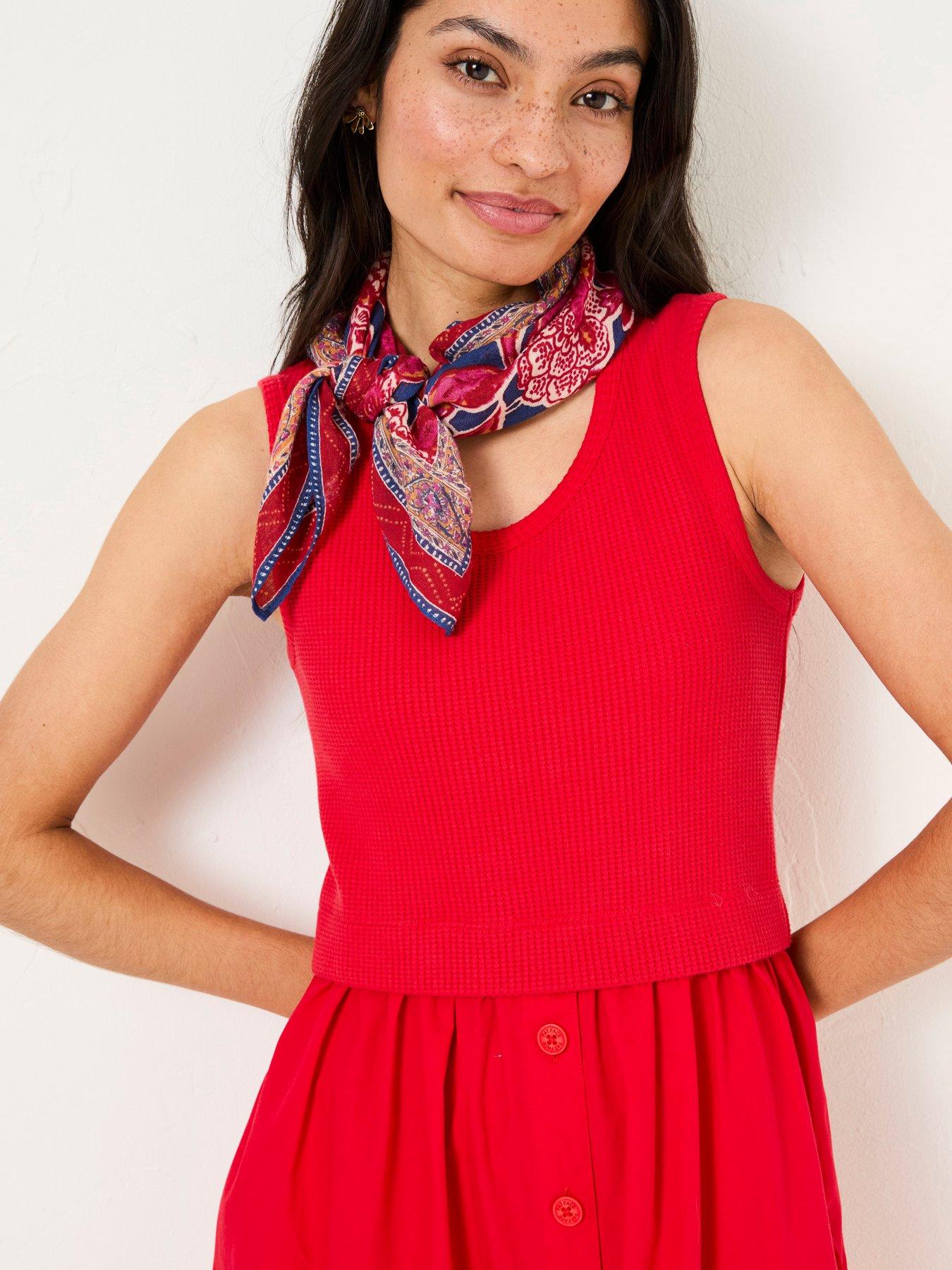  image of fatface-sal-midi-dress-red