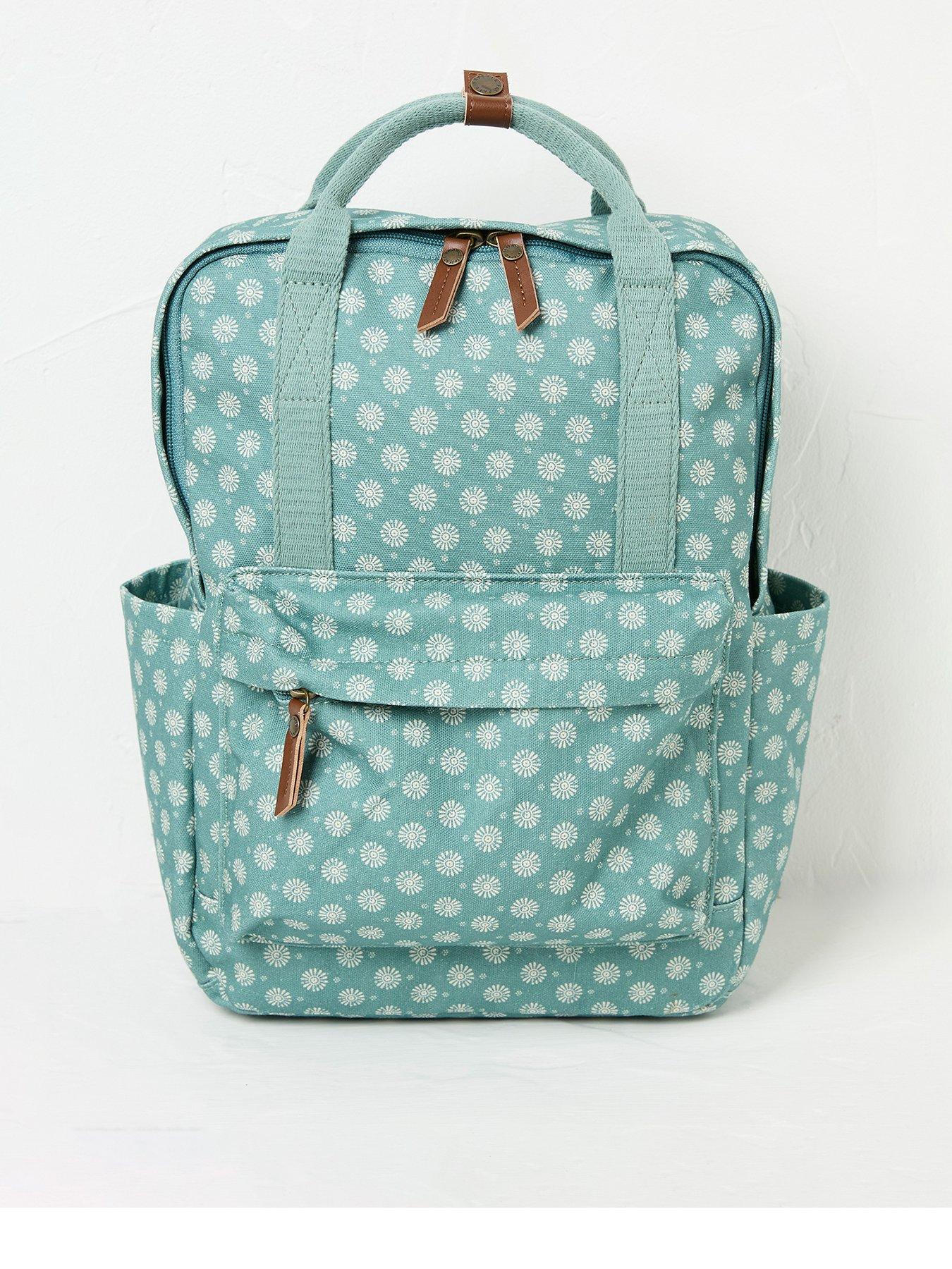  image of fatface-geo-canvas-rucksack-green-haze