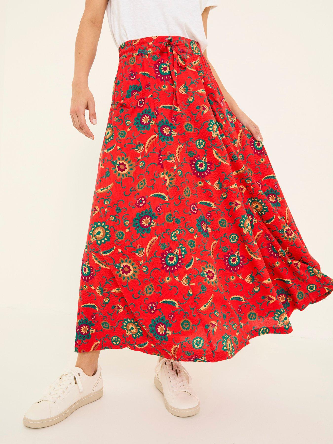 undefined Suki Midi Skirt - Orange