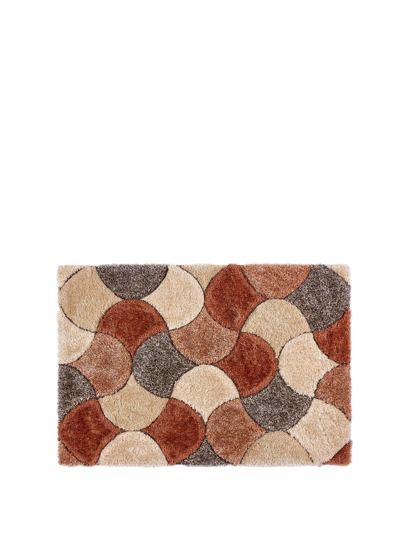  image of very-home-premium-3d-scallop-shaggy-rug-brown