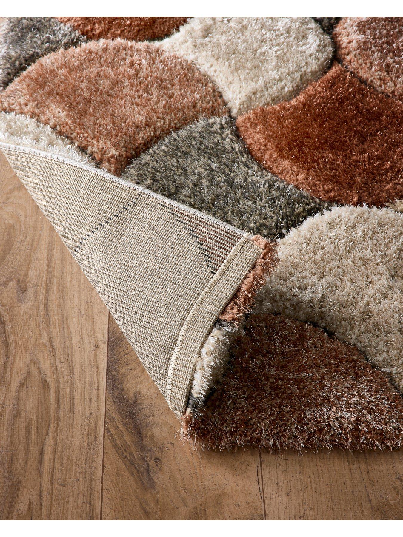  image of very-home-premium-3d-scallop-shaggy-rug-brown