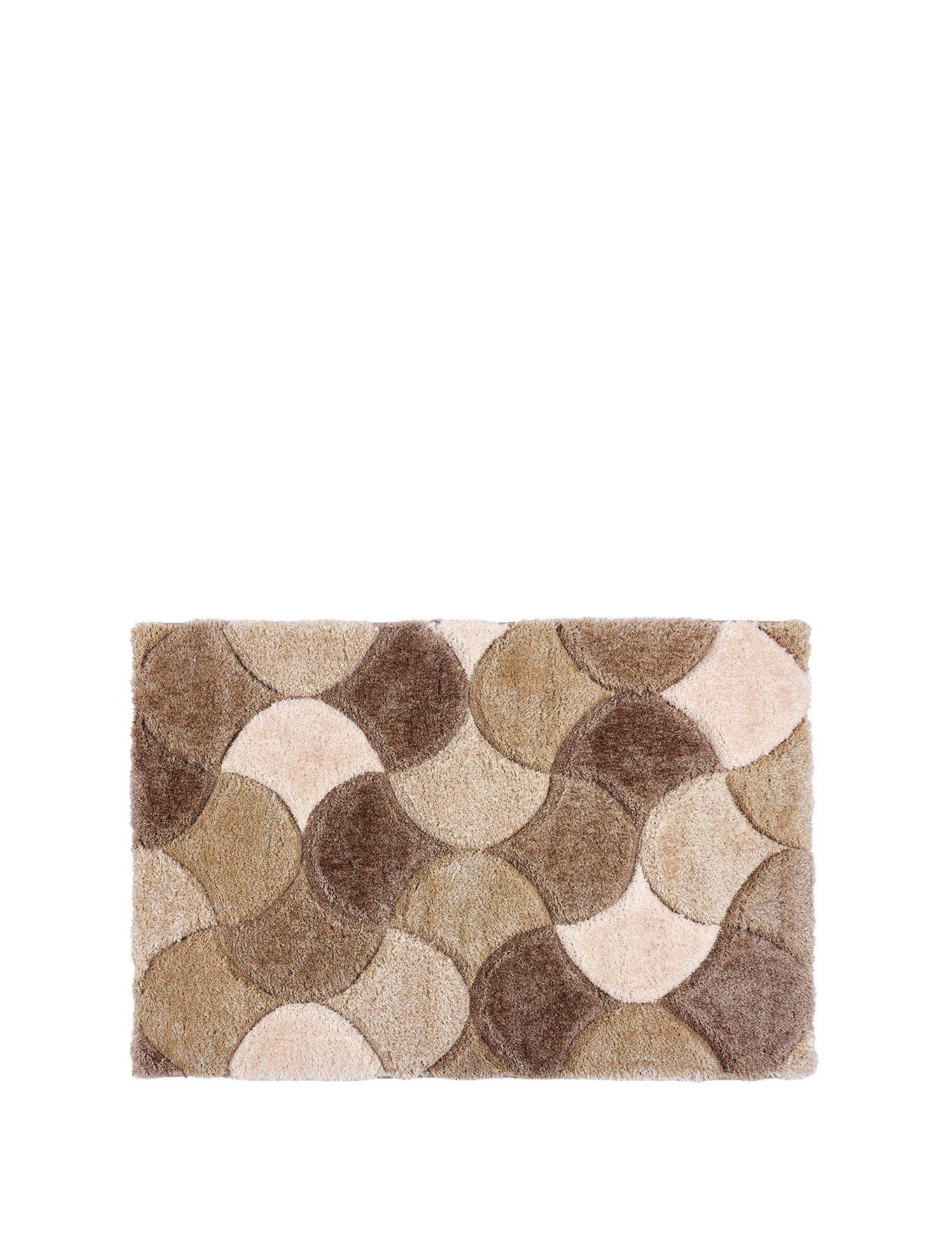  image of very-home-premium-3d-scallop-shaggy-beige-rug
