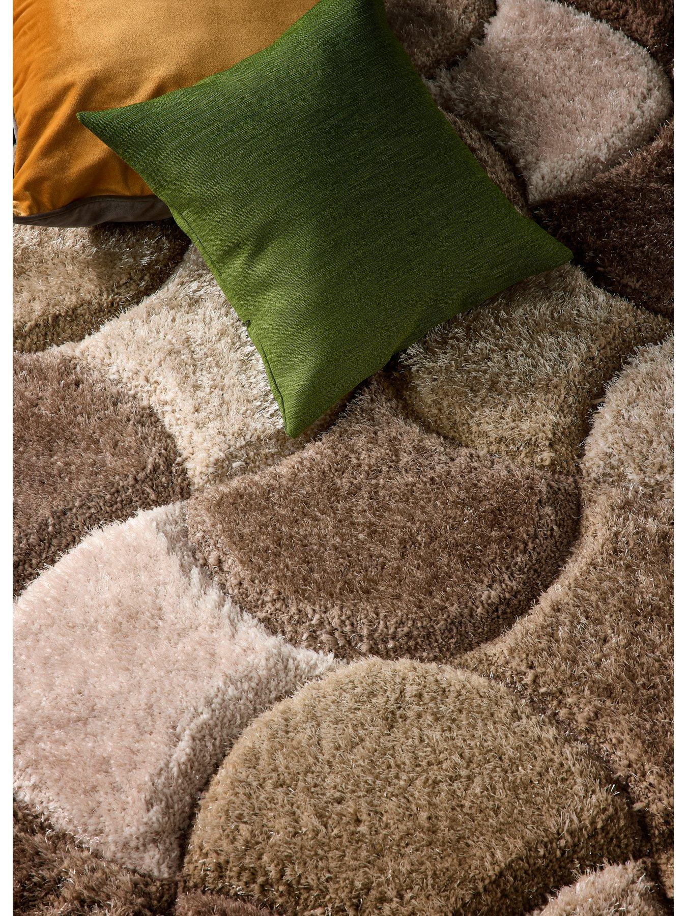  image of very-home-premium-3d-scallop-shaggy-beige-rug