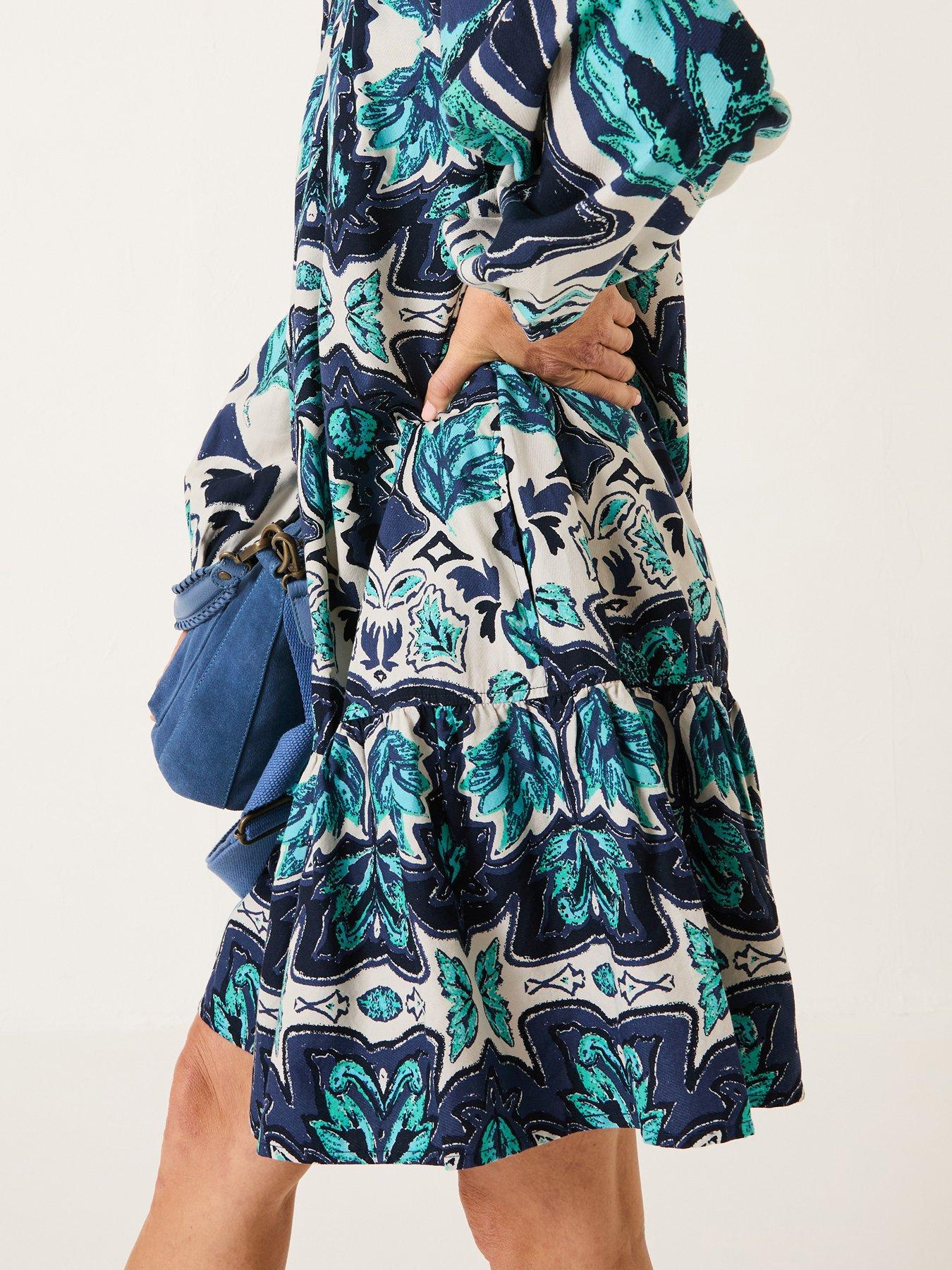 Image 3 of 5 of FatFace Amy Mirrored Dress - Blue