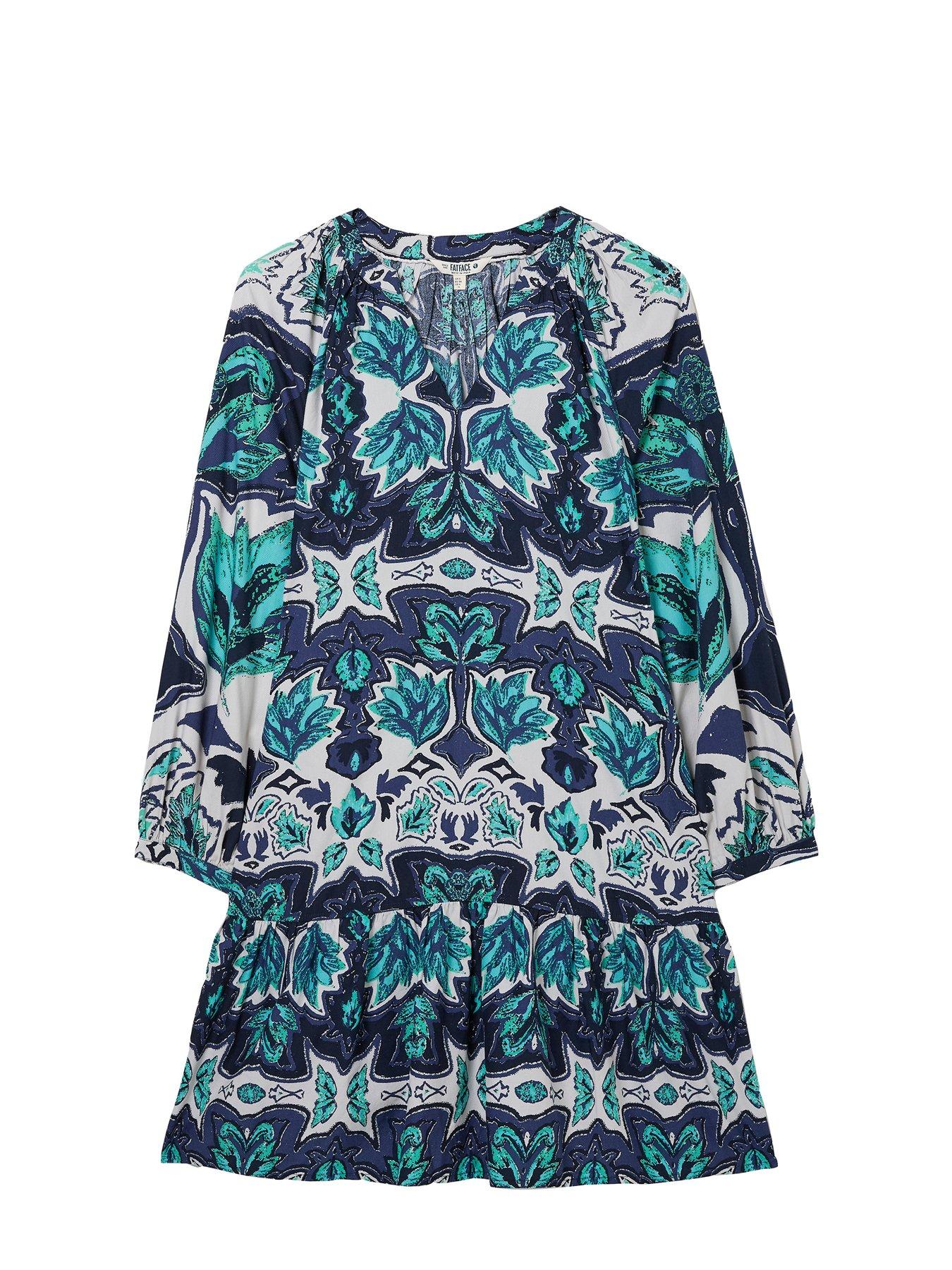 Image 5 of 5 of FatFace Amy Mirrored Dress - Blue