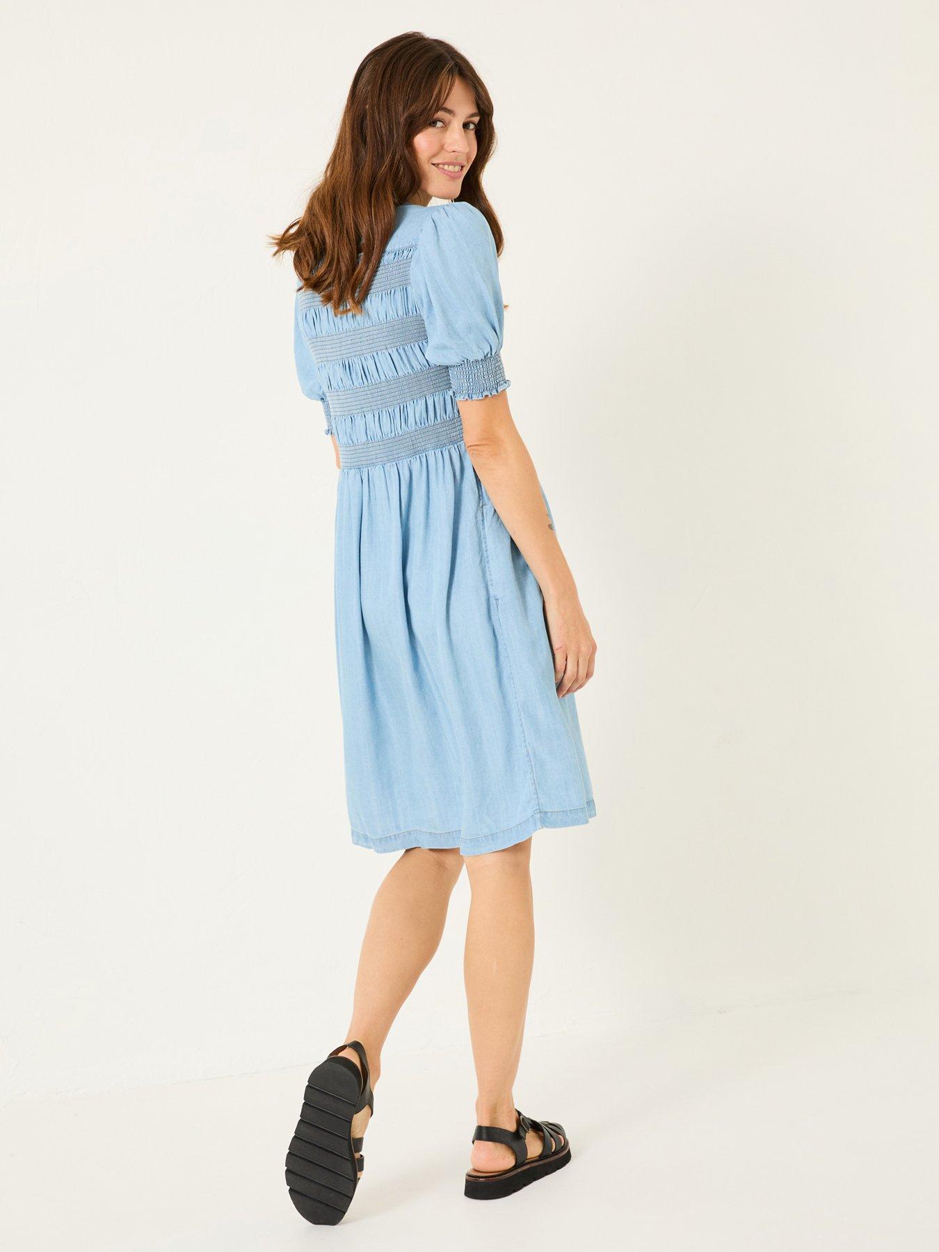  image of fatface-juniper-denim-dress-blue
