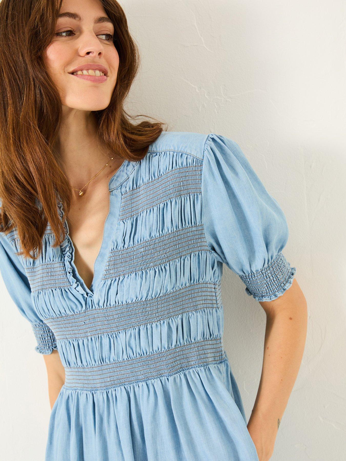  image of fatface-juniper-denim-dress-blue
