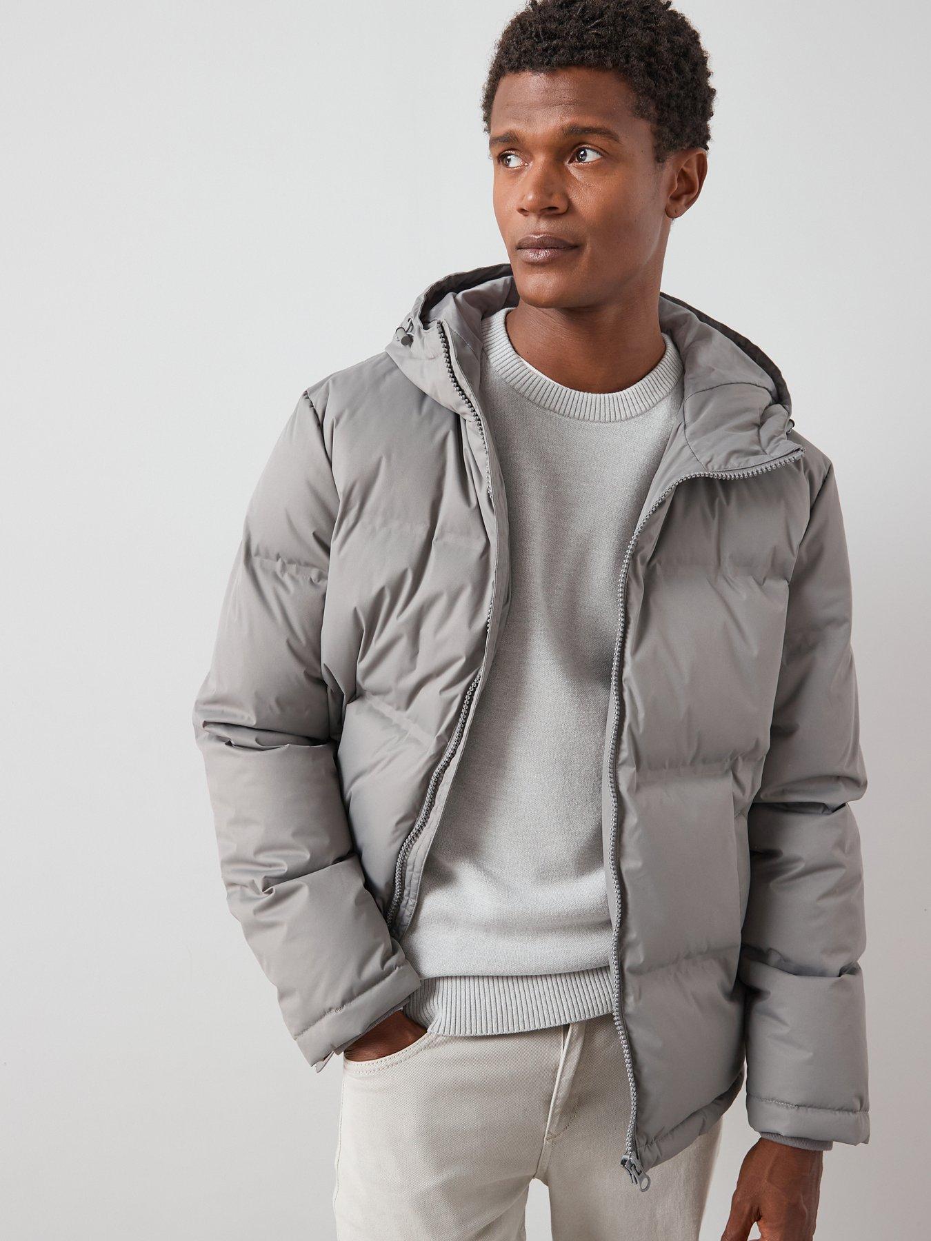 undefined Feather And Down Heatsealed Midweight Padded Jacket - Graphite Grey