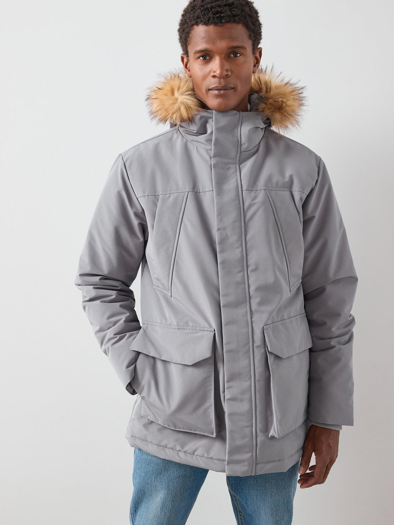 The Very Collection Padded 4 Pocket Parka - Graphite