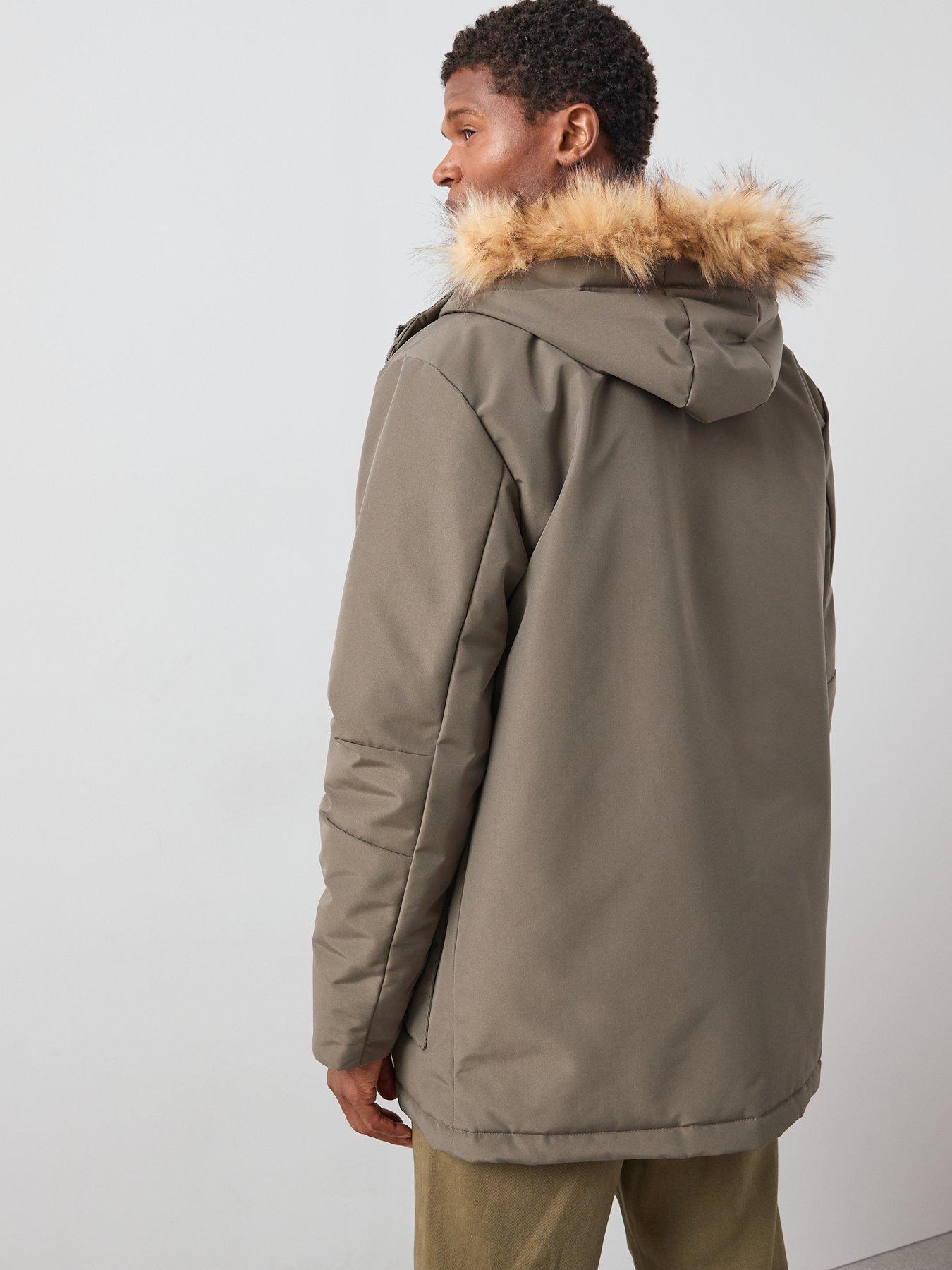  image of the-very-collection-4-pocket-padded-parka-jacket-khaki