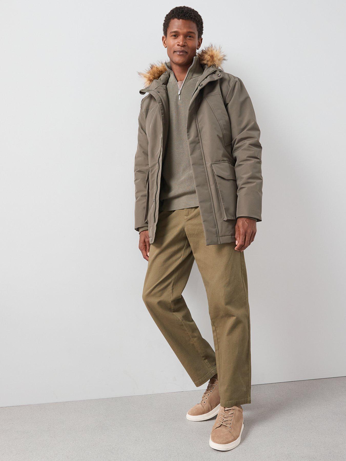  image of the-very-collection-4-pocket-padded-parka-jacket-khaki