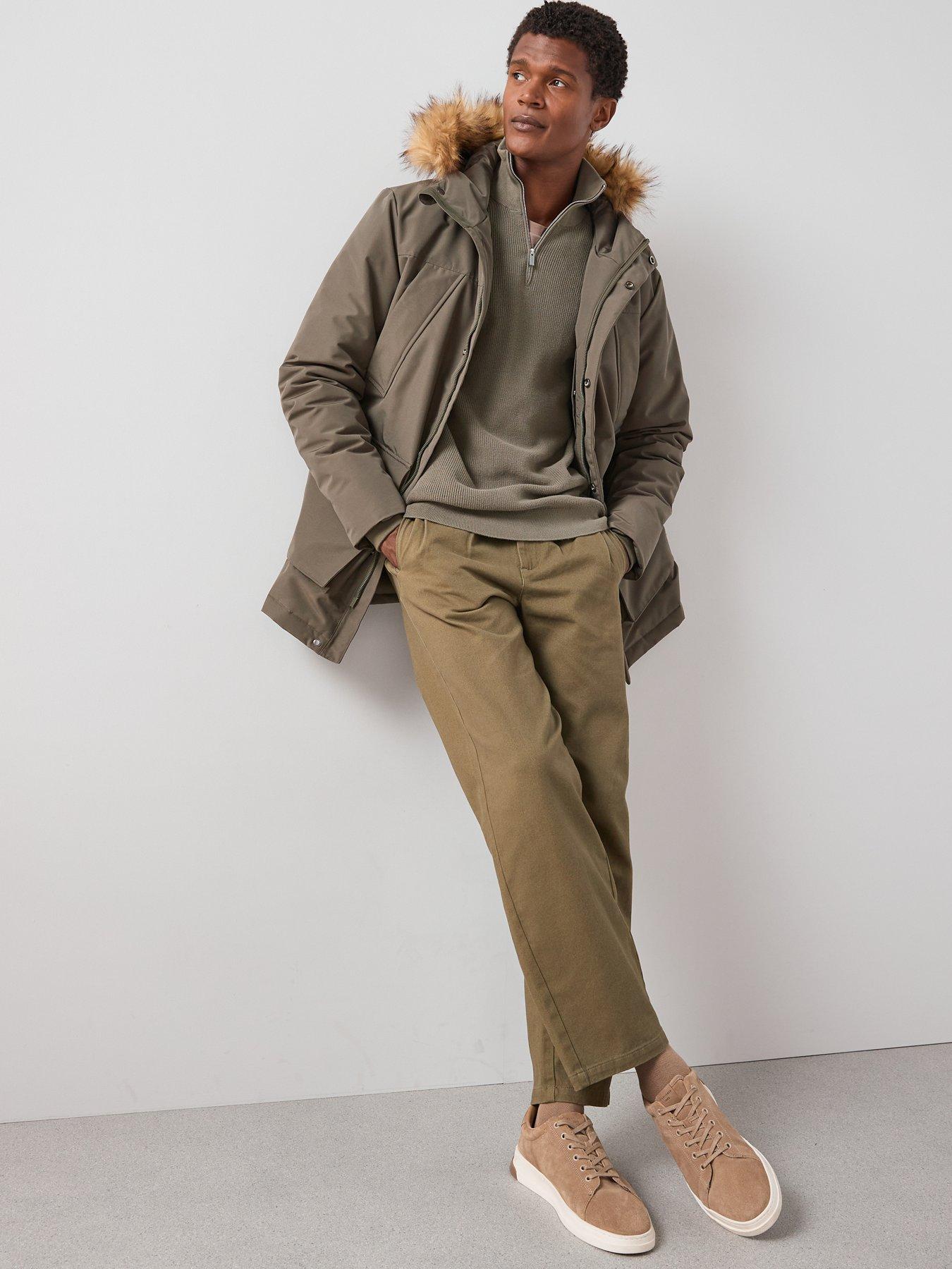  image of the-very-collection-4-pocket-padded-parka-jacket-khaki