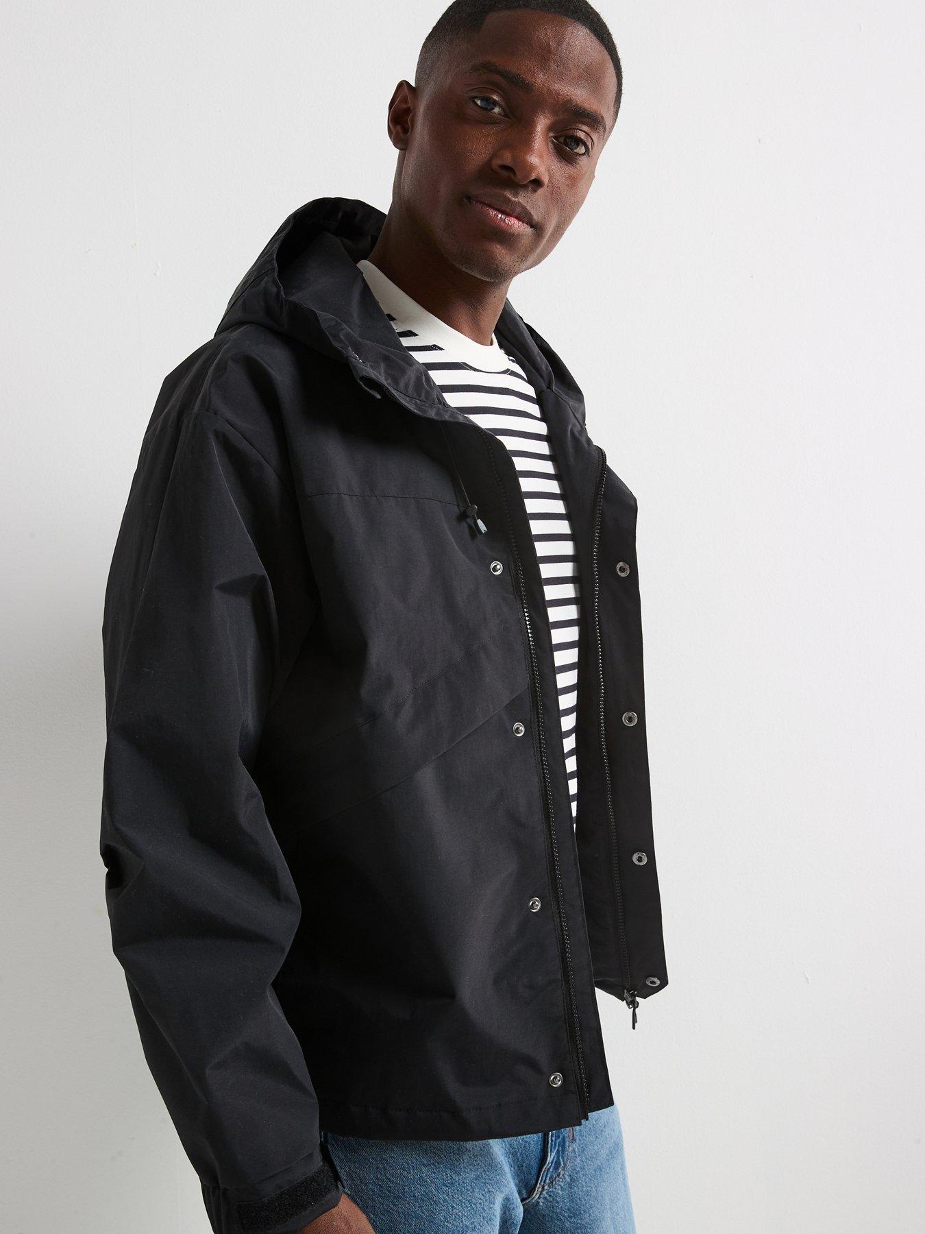  image of very-man-shower-resistant-hooded-tech-jacket-black