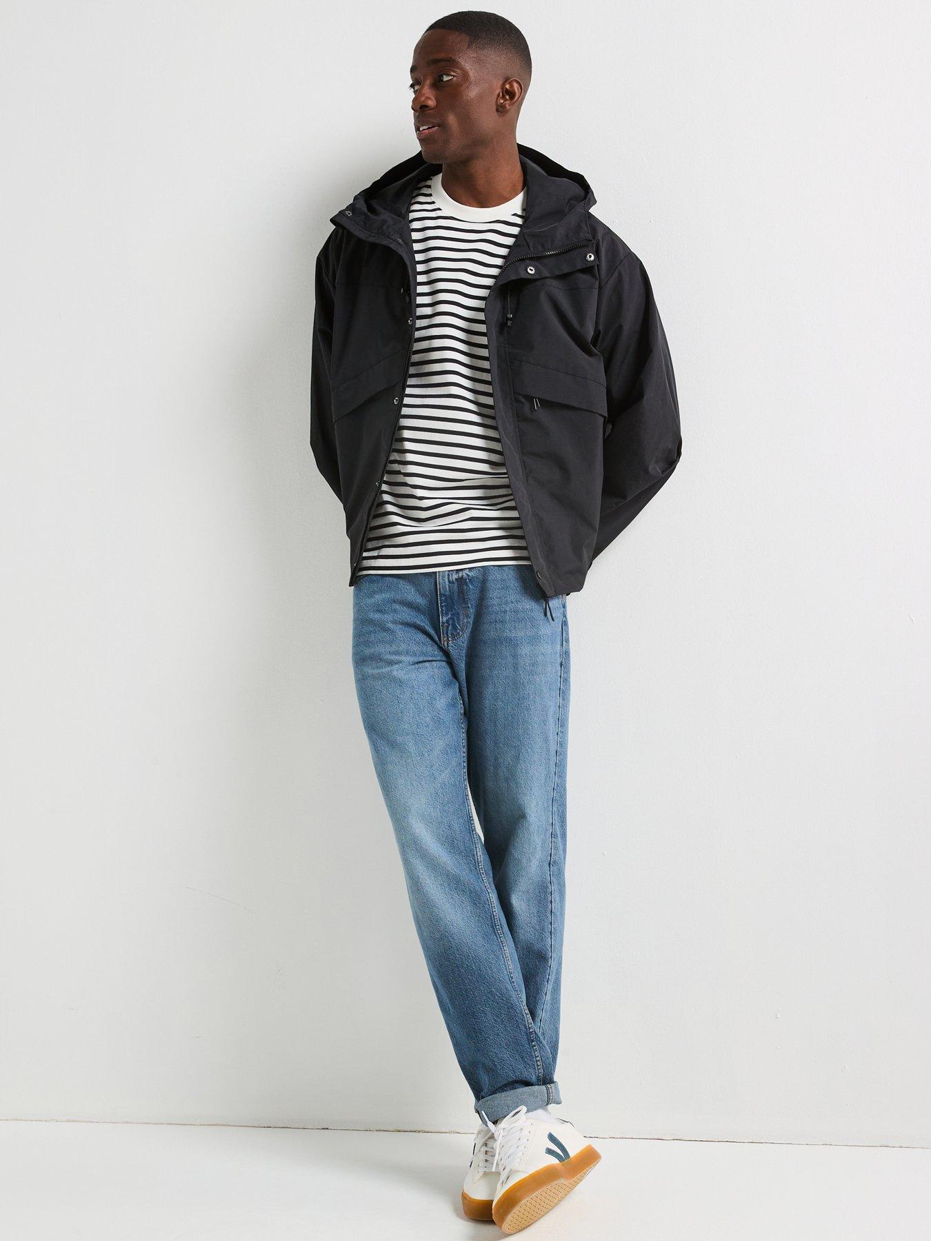  image of very-man-shower-resistant-hooded-tech-jacket-black