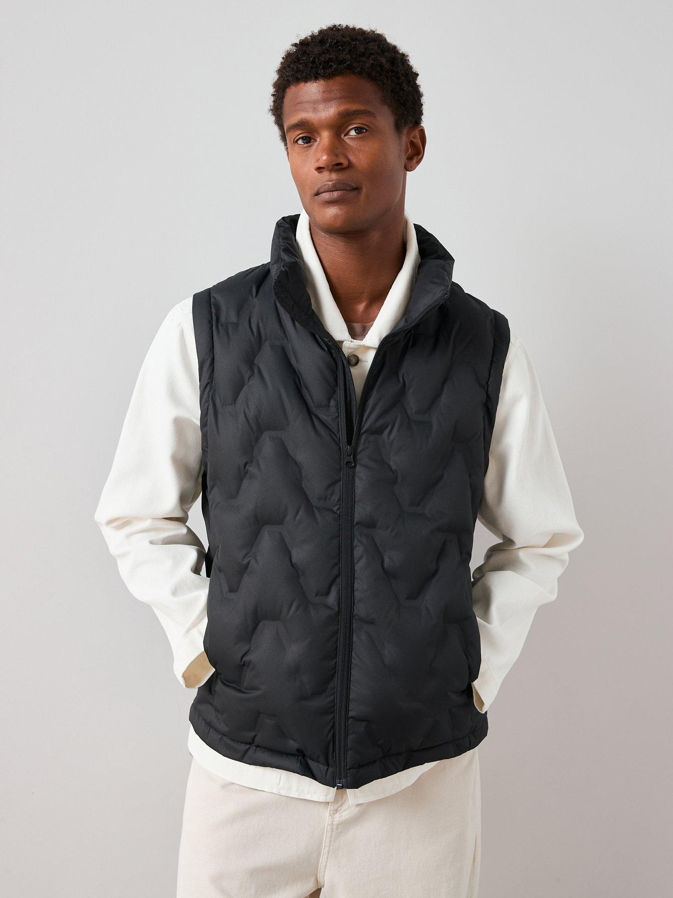  image of the-very-collection-heatsealed-feather-and-down-padded-gilet-black