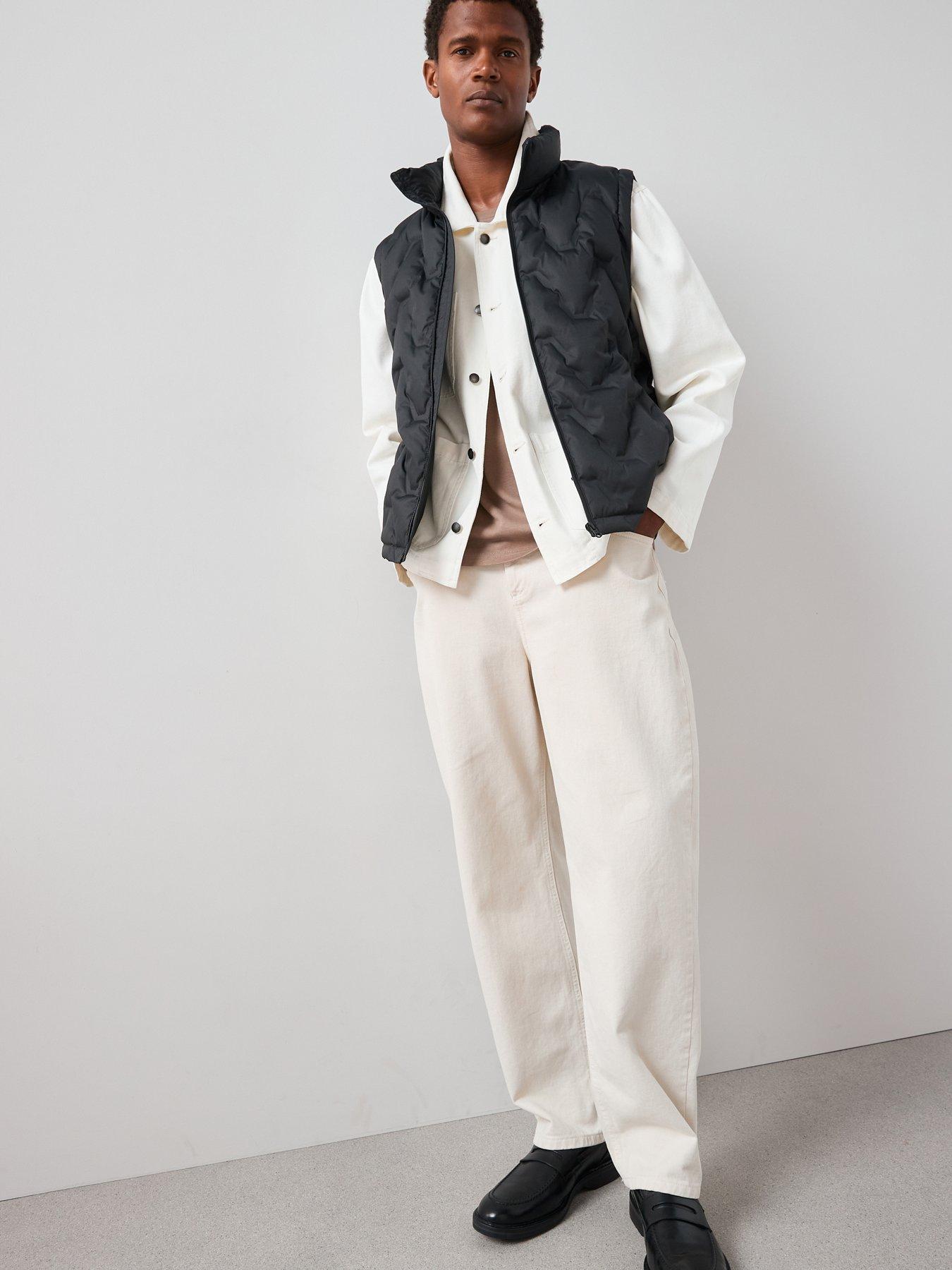  image of the-very-collection-heatsealed-feather-and-down-padded-gilet-black