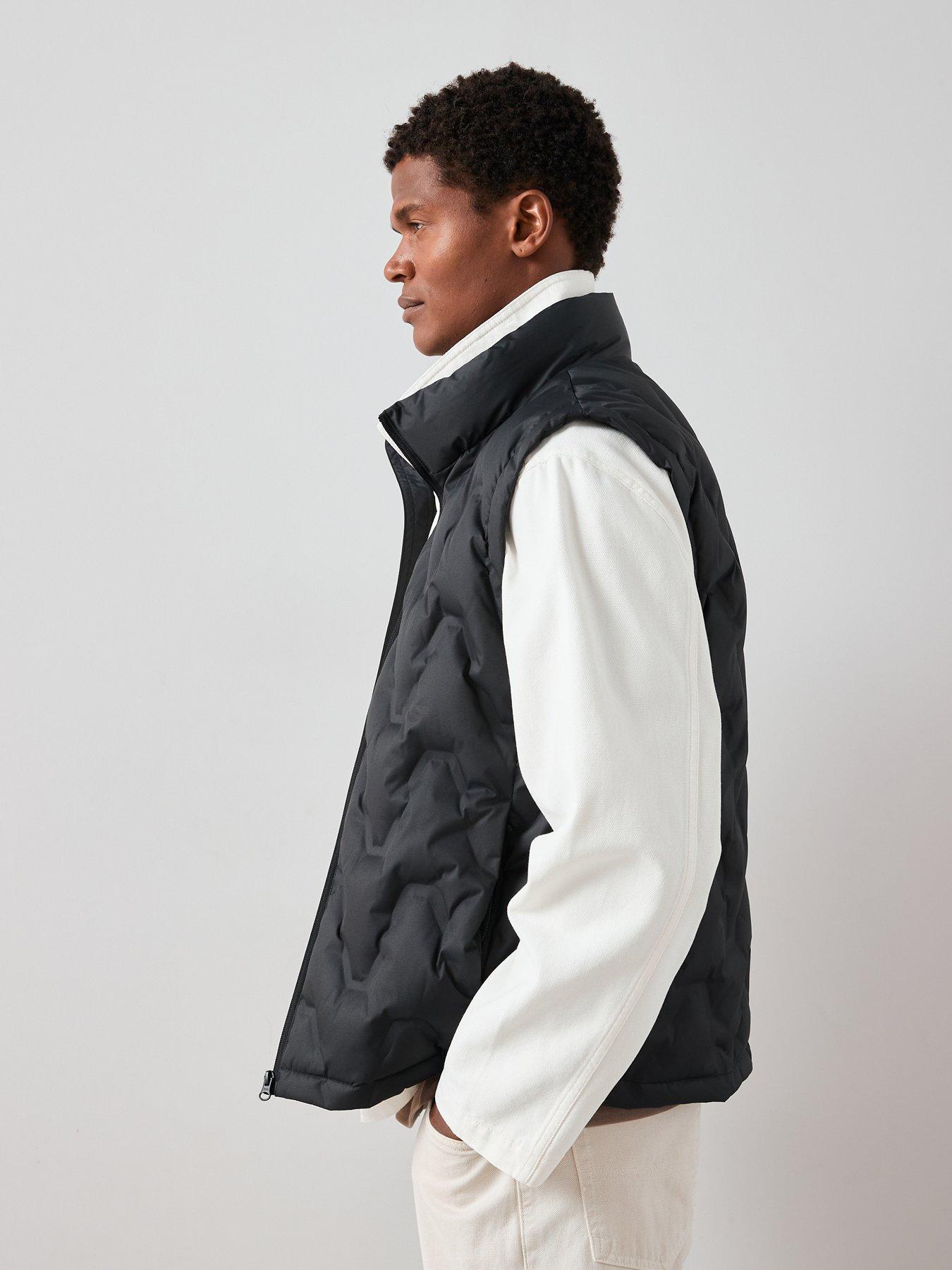  image of the-very-collection-heatsealed-feather-and-down-padded-gilet-black