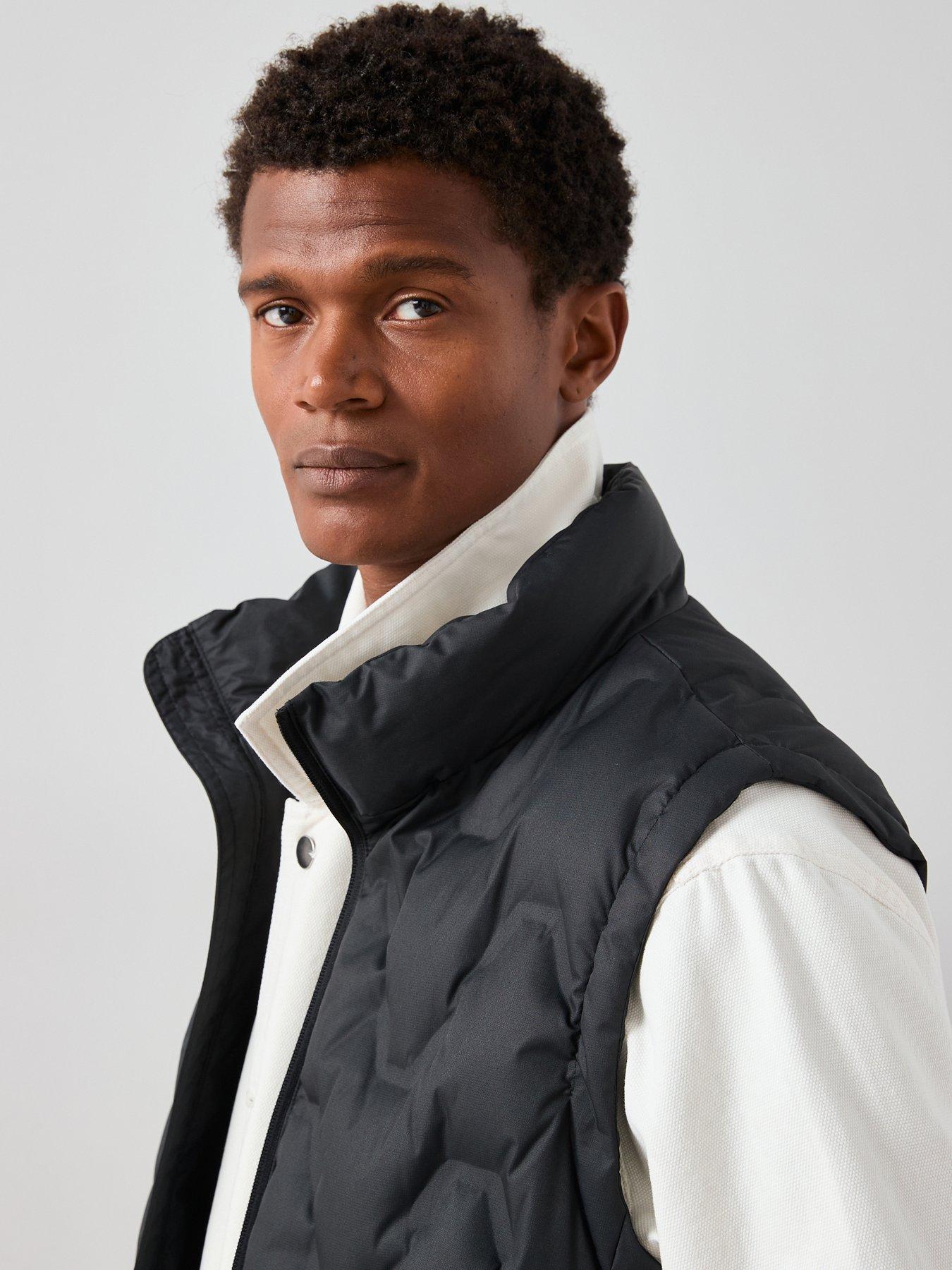  image of the-very-collection-heatsealed-feather-and-down-padded-gilet-black