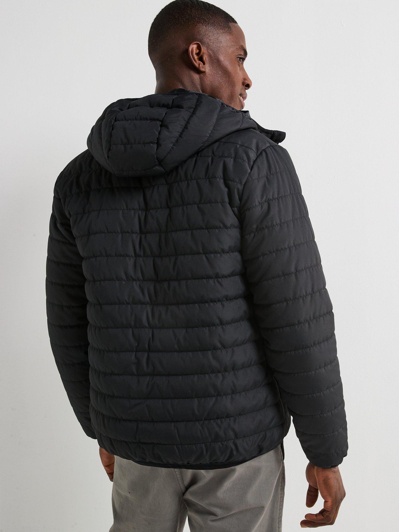 Image 2 of 6 of Very Man Shower Resistant Lightweight Hooded Padded Jacket&nbsp; - Black