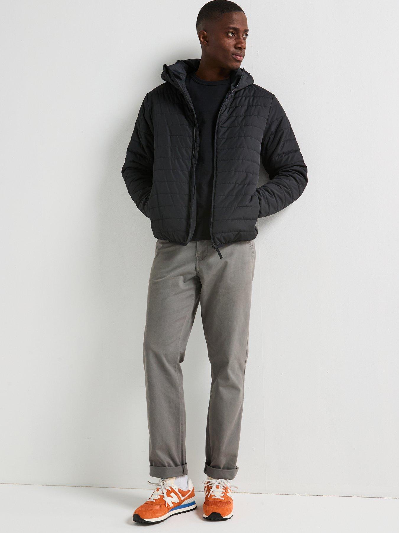 Image 4 of 6 of Very Man Shower Resistant Lightweight Hooded Padded Jacket&nbsp; - Black