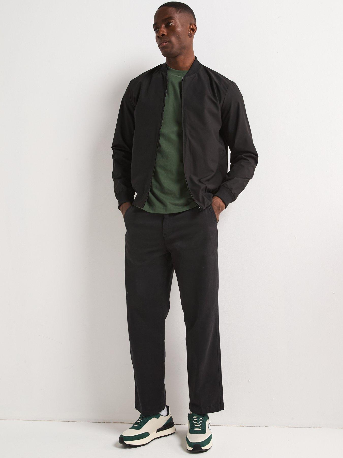  image of the-very-collection-shower-resistant-bomber-jacket-black