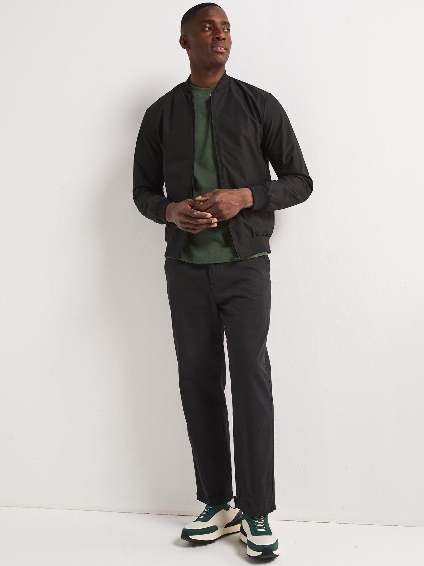  image of the-very-collection-shower-resistant-bomber-jacket-black