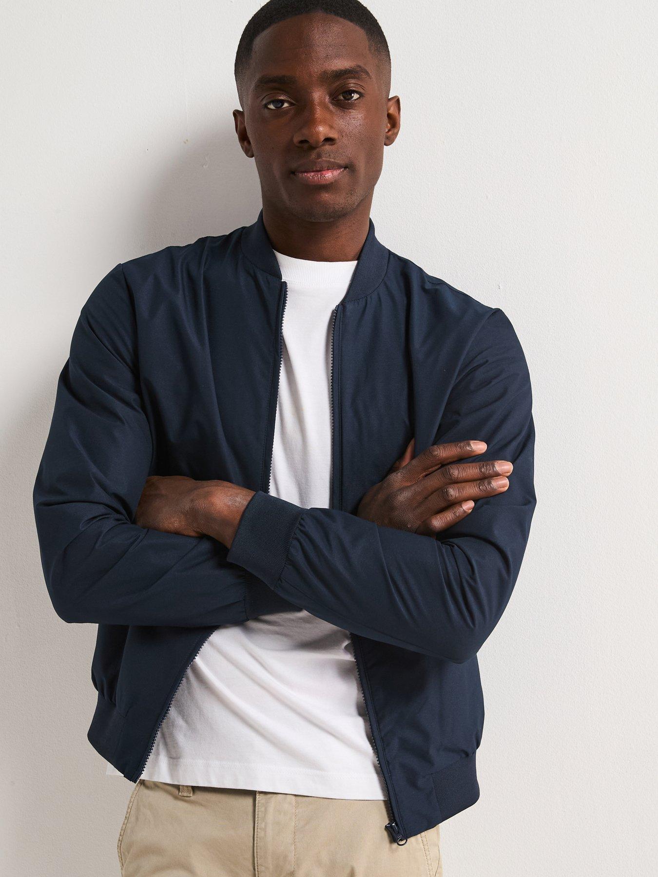 Image 1 of 6 of The Very Collection Shower Resistant Bomber Jacket - Navy