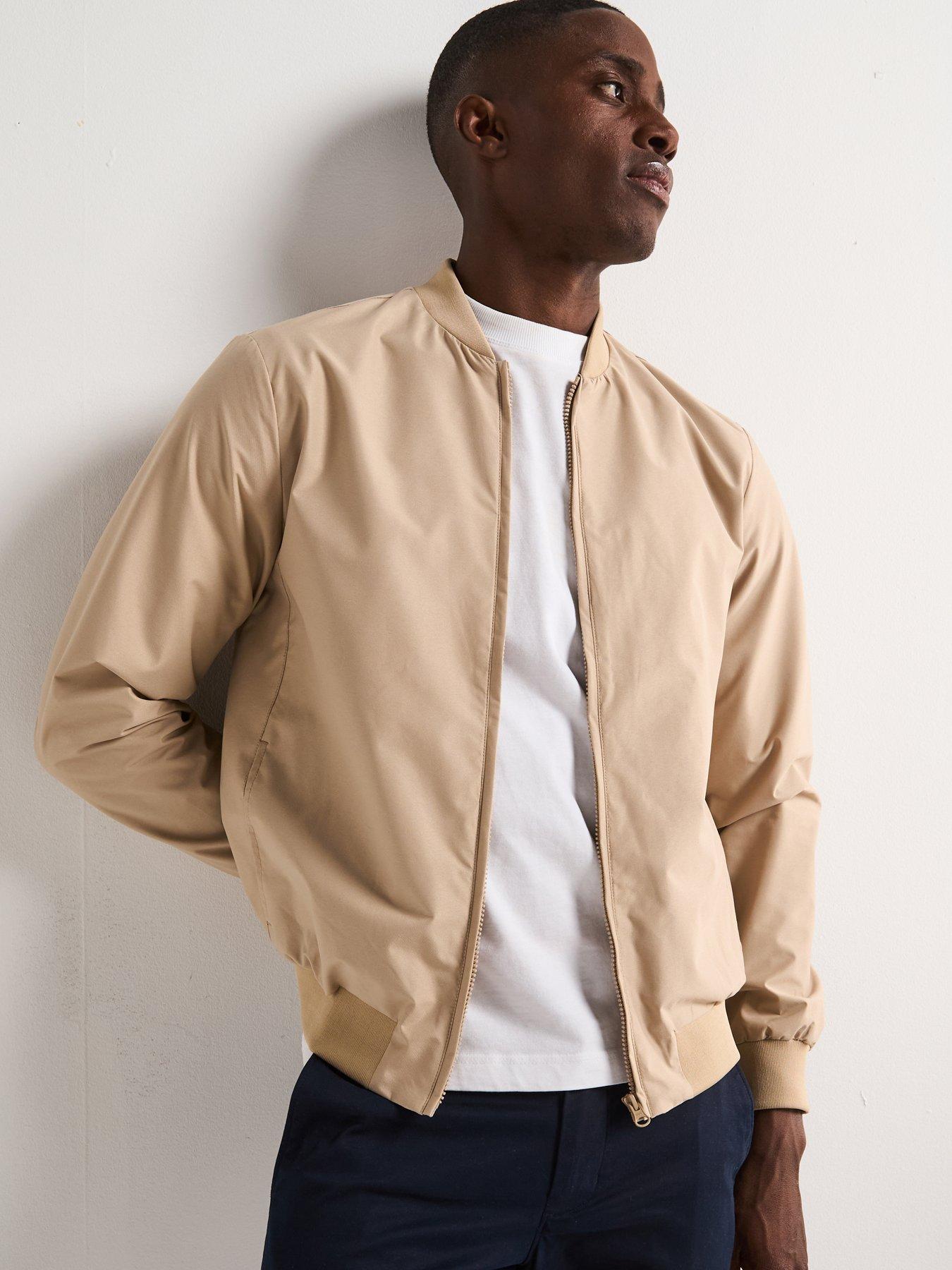 Very Man Shower Resistant Bomber Jacket - Beige