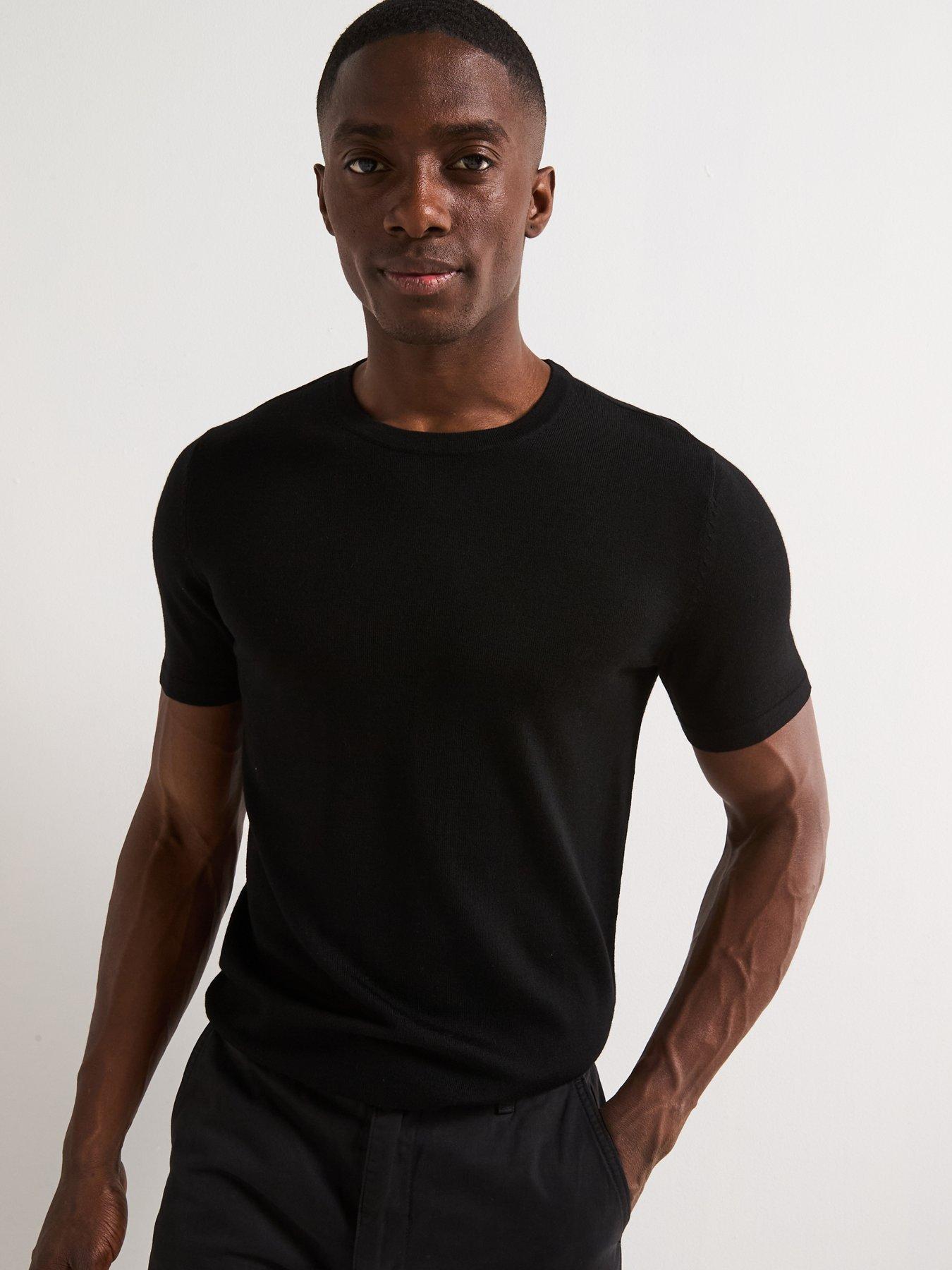 Very Man Merino Wool Short Sleeve Jumper - Black