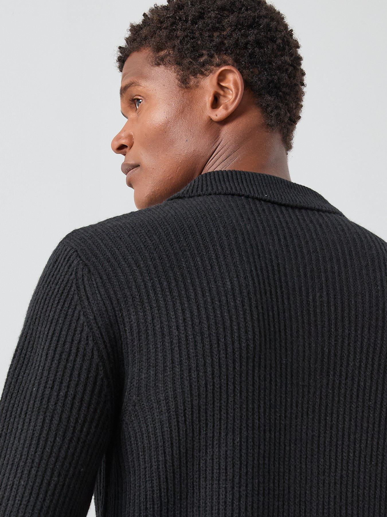 Image 5 of 6 of Very Man Supersoft Button Through Cardigan - Black